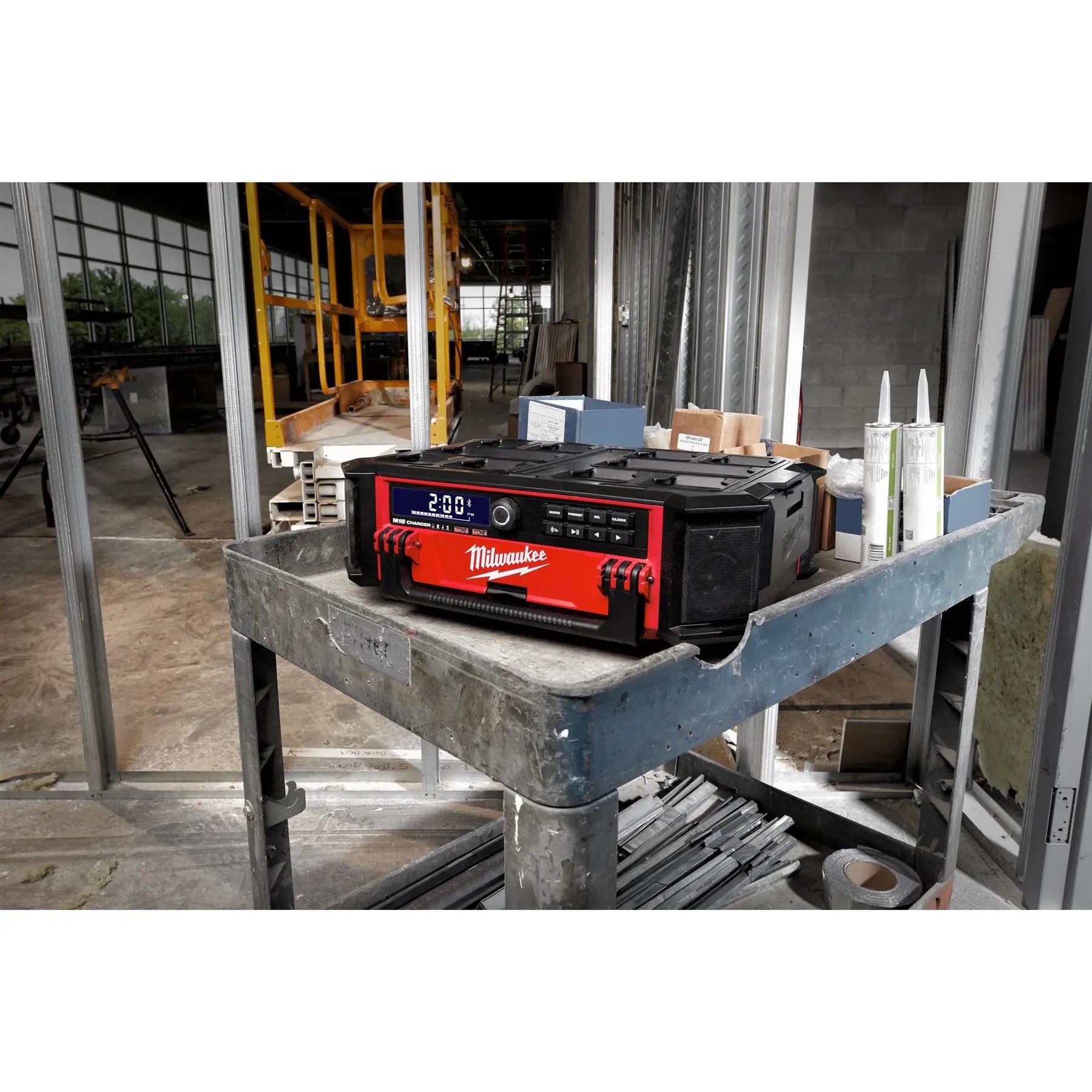 Milwaukee M18 18V PACKOUT Radio Charger DAB+ AM/FM Bare Unit M18PRCDAB+-0  White Rose Tools