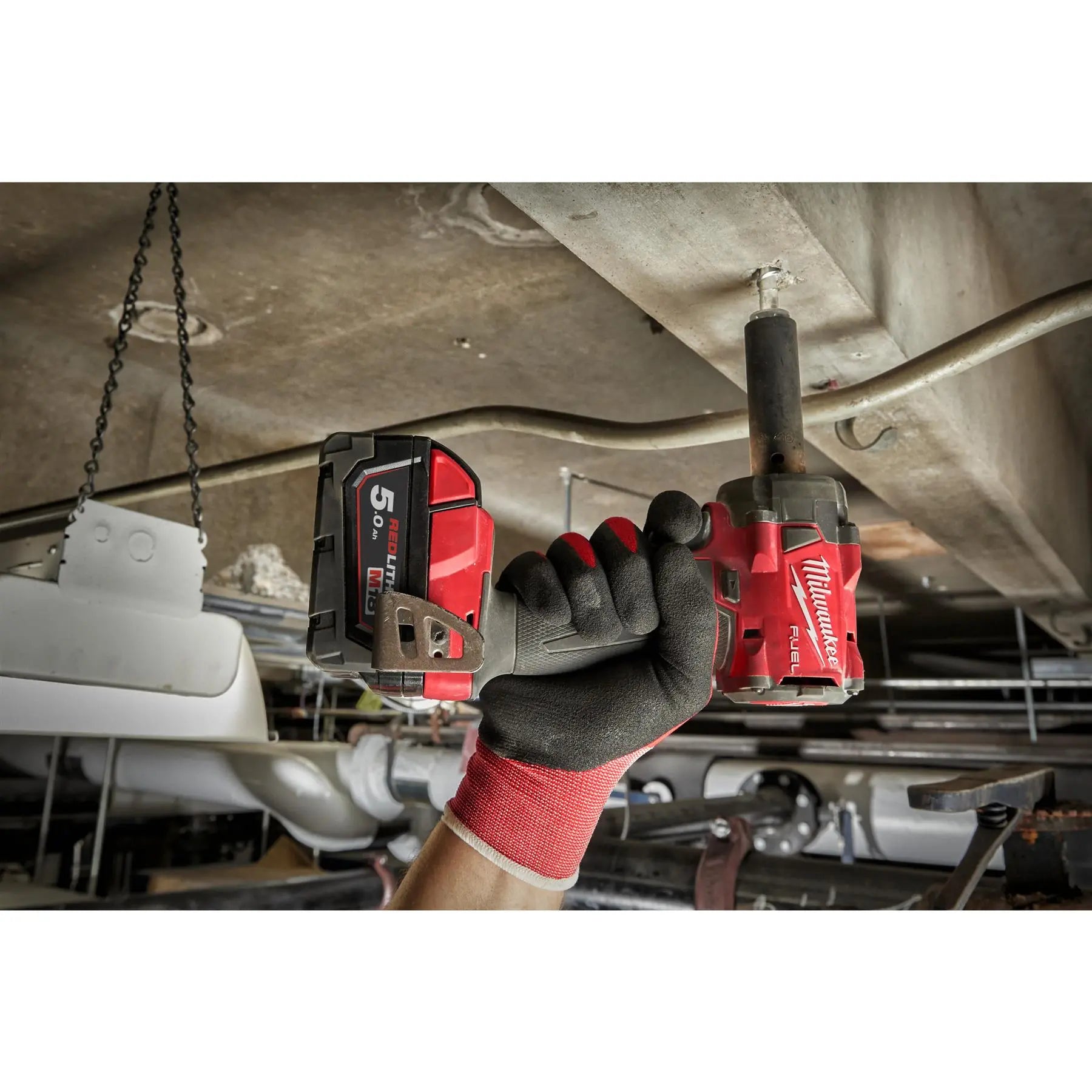 Milwaukee M18 Fuel 18V 3/8" Drive Cordless Compact Impact Wrench Friction Ring 2 x 5Ah Battery + Charger M18FIW2F38-502X  White Rose Tools