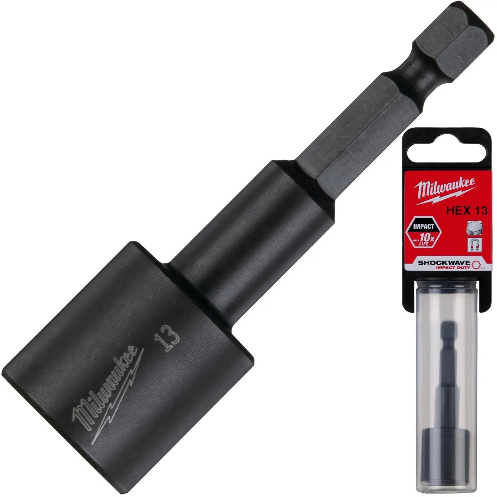 Milwaukee Magnetic Nut Driver Shockwave Impact Duty 1/4" Hex Shank Nut Runner 