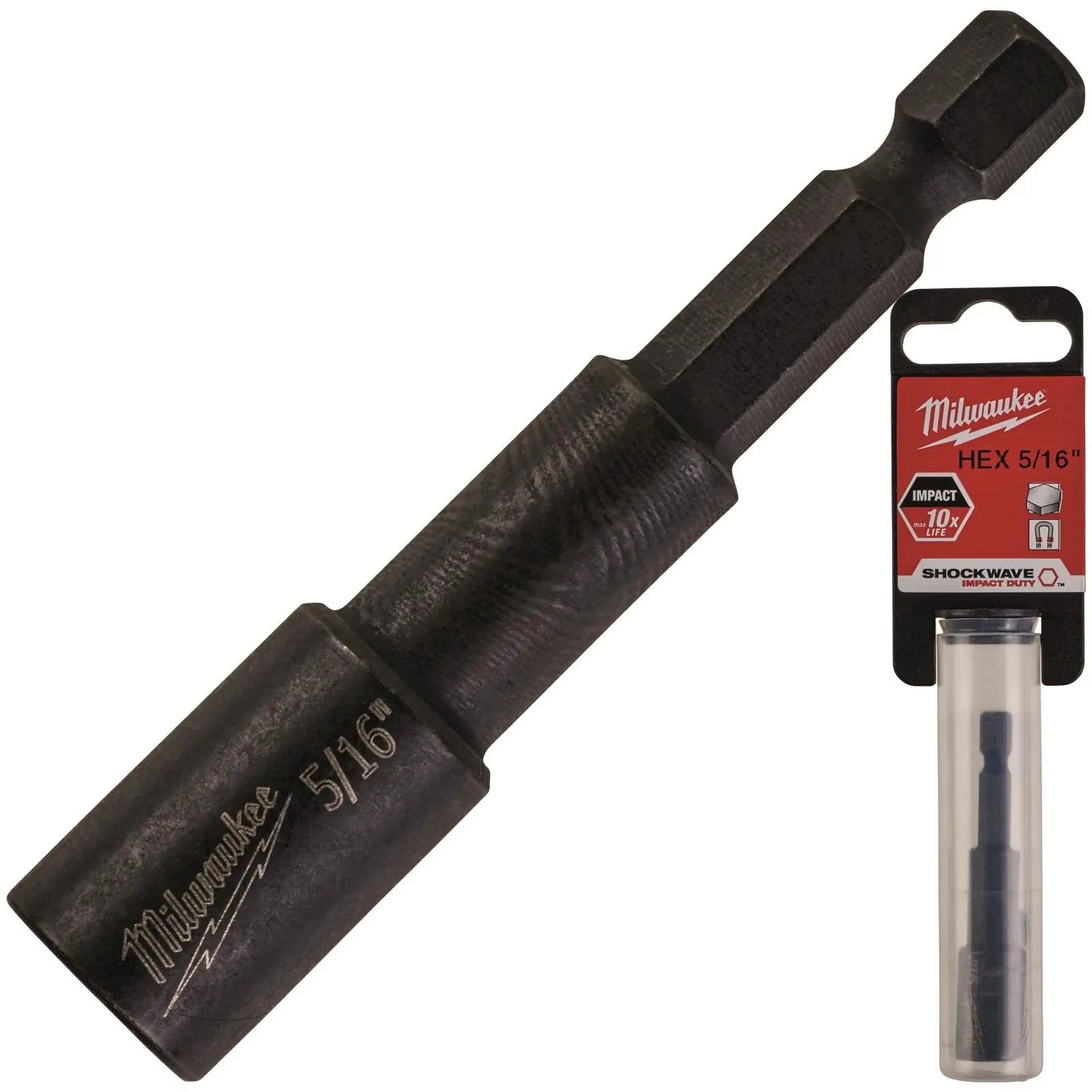 Milwaukee Magnetic Nut Driver Shockwave Impact Duty 1/4" Hex Shank Nut Runner 