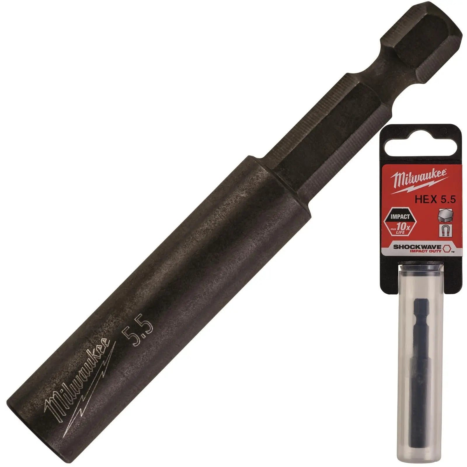 Milwaukee Magnetic Nut Driver Shockwave Impact Duty 1/4" Hex Shank Nut Runner 