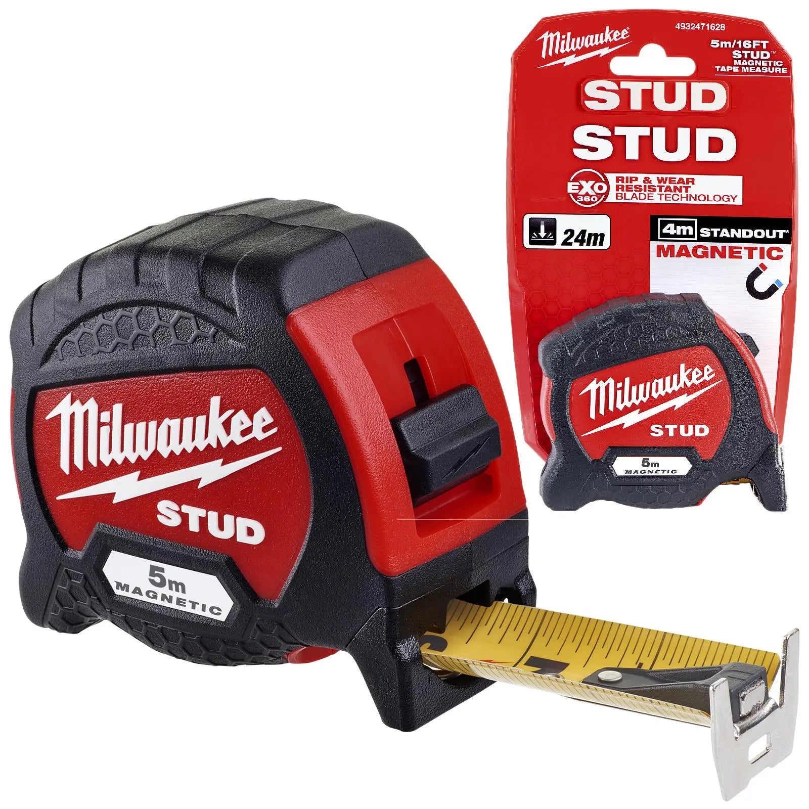 Milwaukee Magnetic Tape Measure 5m STUD Gen2 Metric 33mm Blade Width 