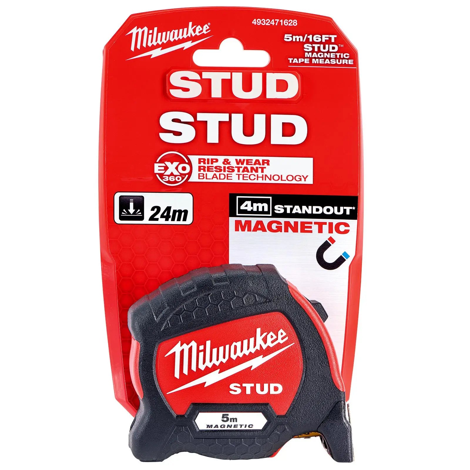 Milwaukee Magnetic Tape Measure 5m STUD Gen2 Metric 33mm Blade Width 