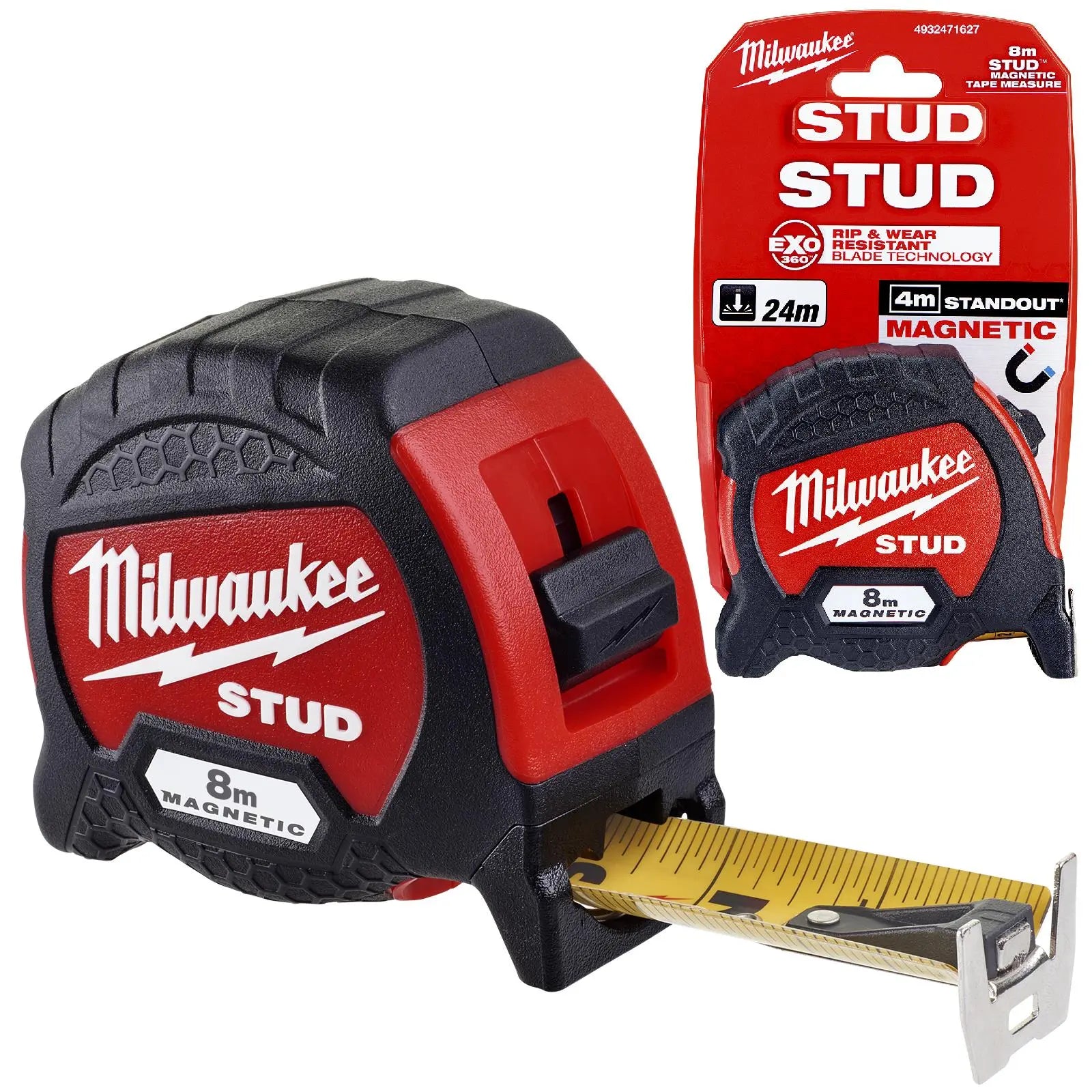 Milwaukee Magnetic Tape Measure 8m STUD Gen 2 Metric 33mm Blade Width 