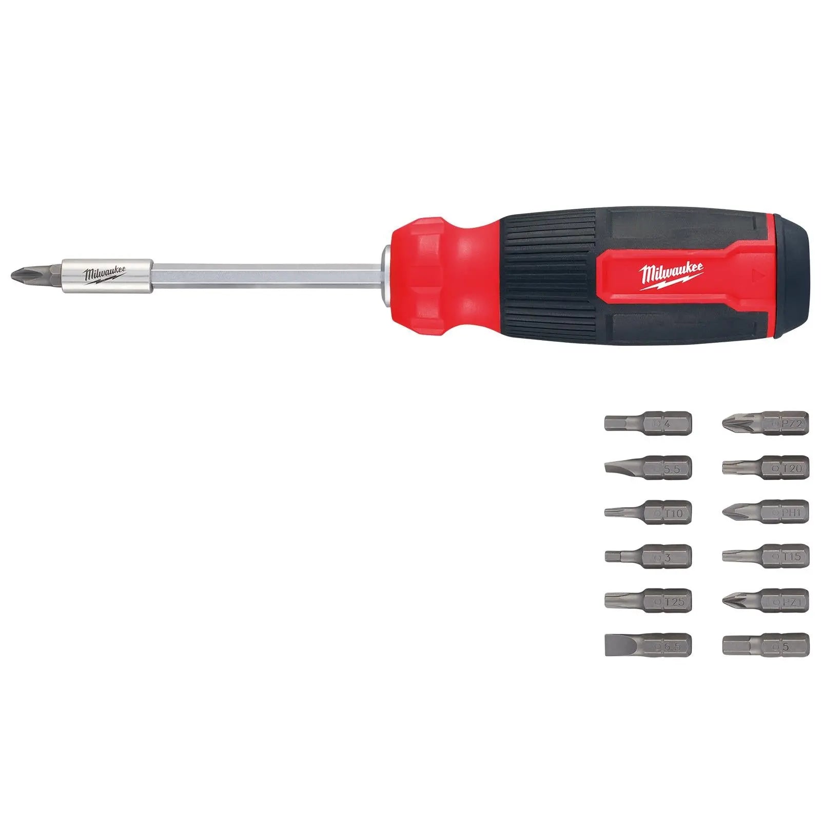 Milwaukee Multi Bit Screwdriver Set 14 in 1 Pozi Phillips Torx Slotted Hex  White Rose Tools