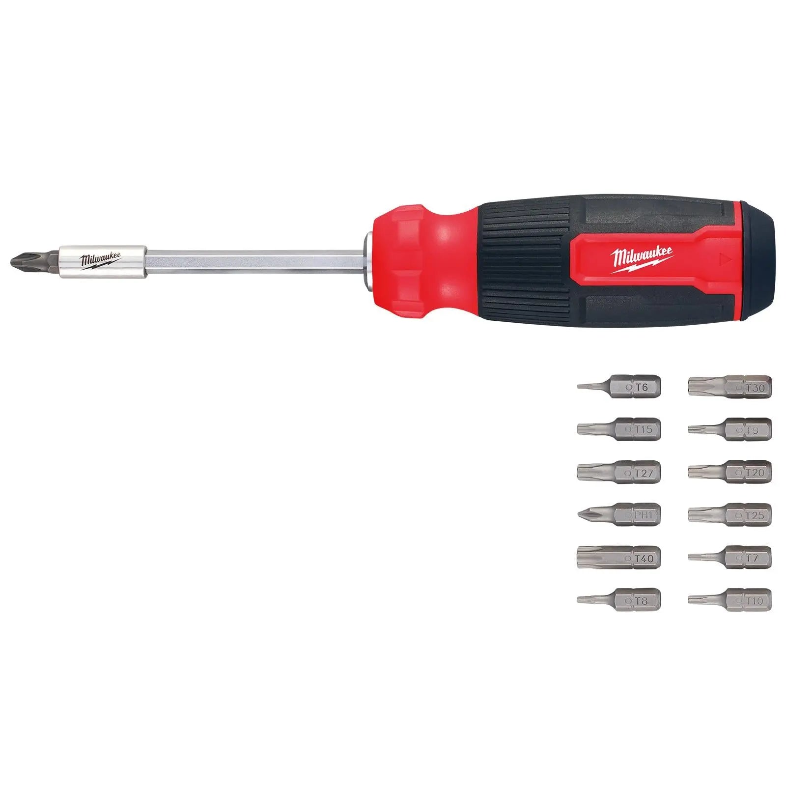Milwaukee Multi Bit Screwdriver Set 14 in 1 Torx T6-T40 Phillips  White Rose Tools