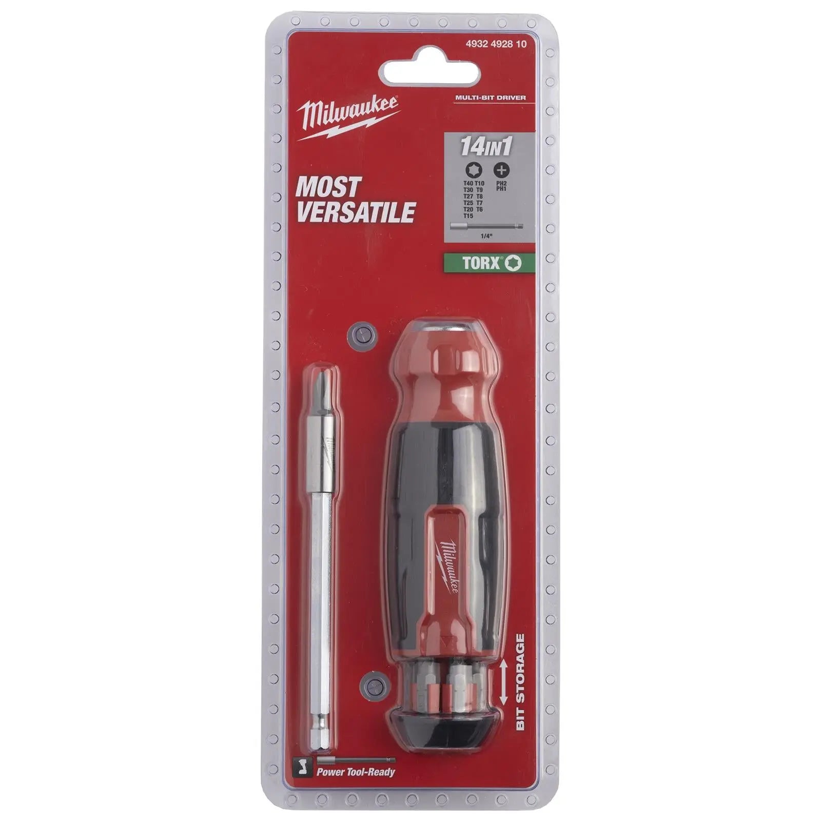 Milwaukee Multi Bit Screwdriver Set 14 in 1 Torx T6-T40 Phillips  White Rose Tools