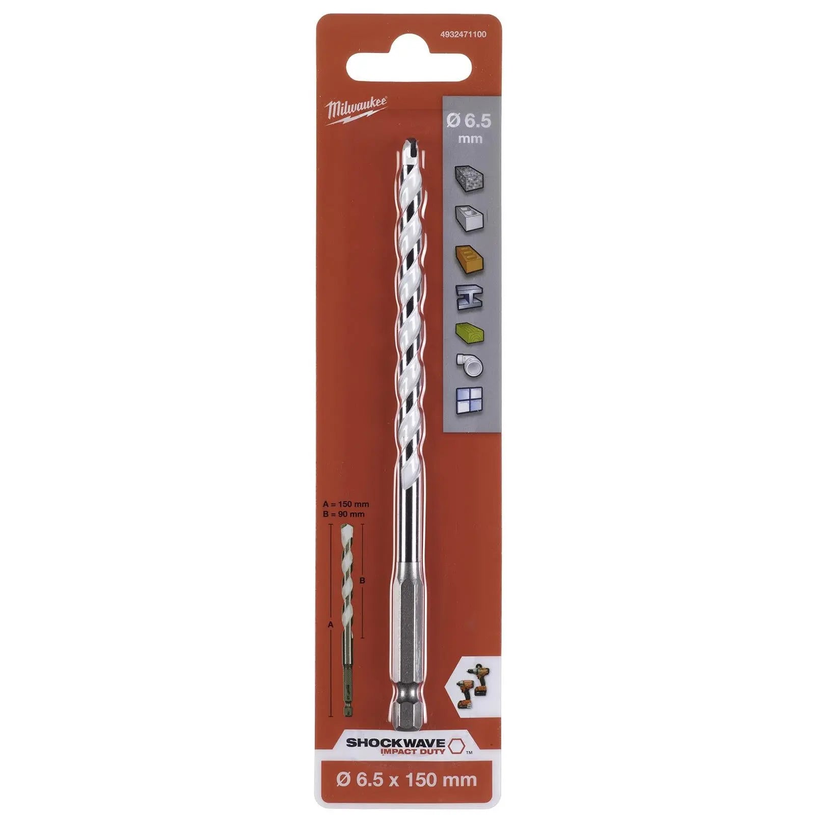 Milwaukee Multi Material Drill Bits Impact Rated TCT for Wood Metal Masonry 