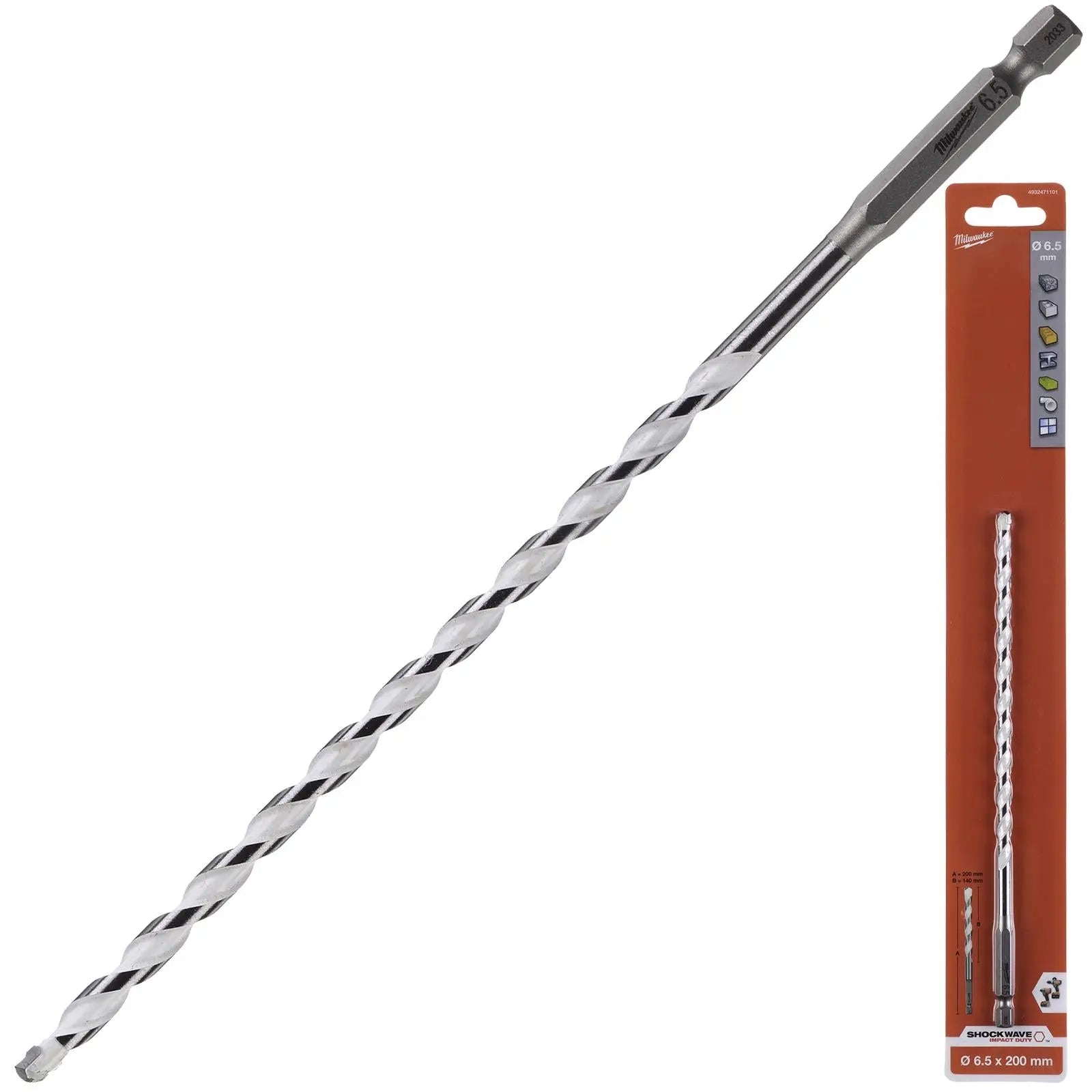 Milwaukee Multi Material Drill Bits Impact Rated TCT for Wood Metal Masonry 