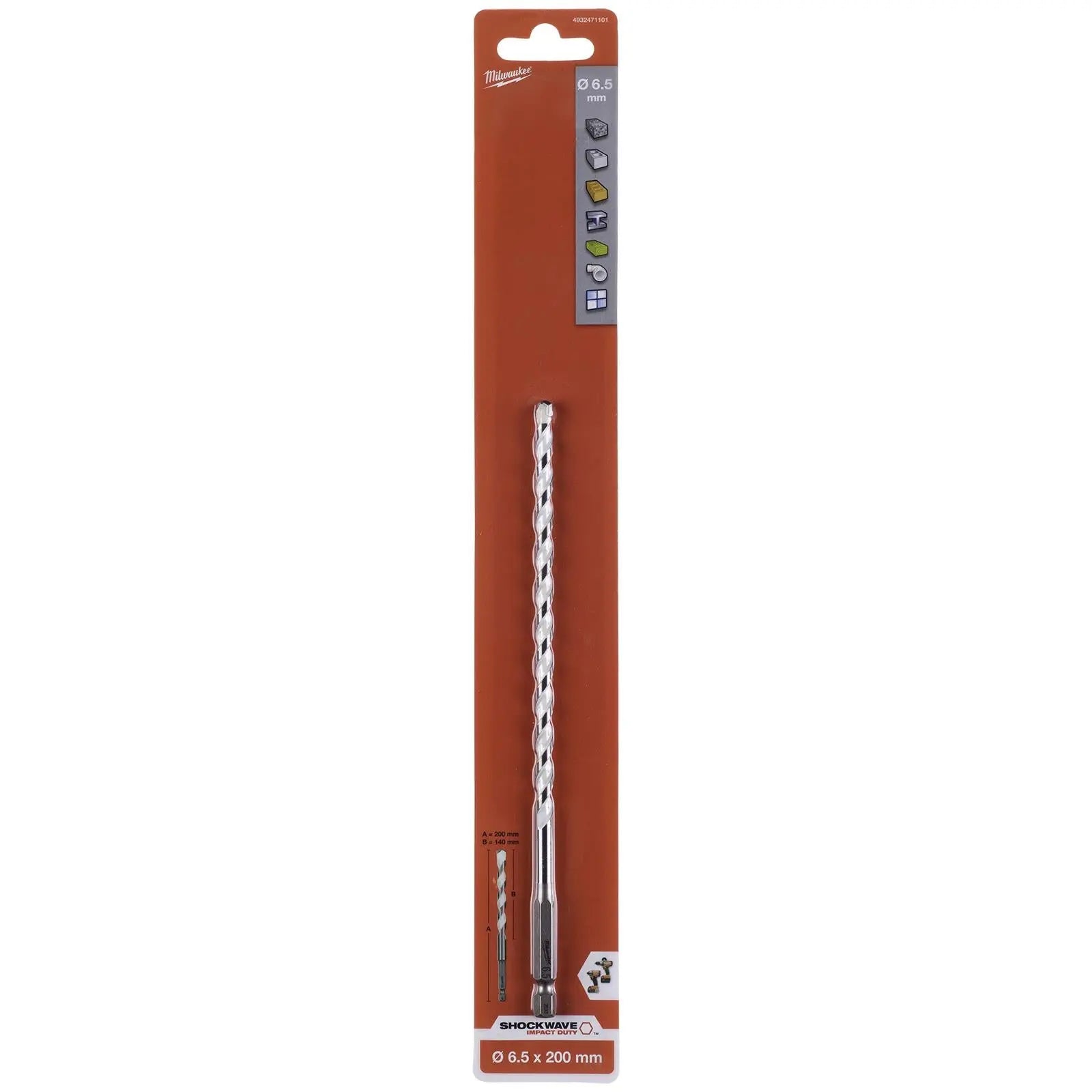 Milwaukee Multi Material Drill Bits Impact Rated TCT for Wood Metal Masonry 