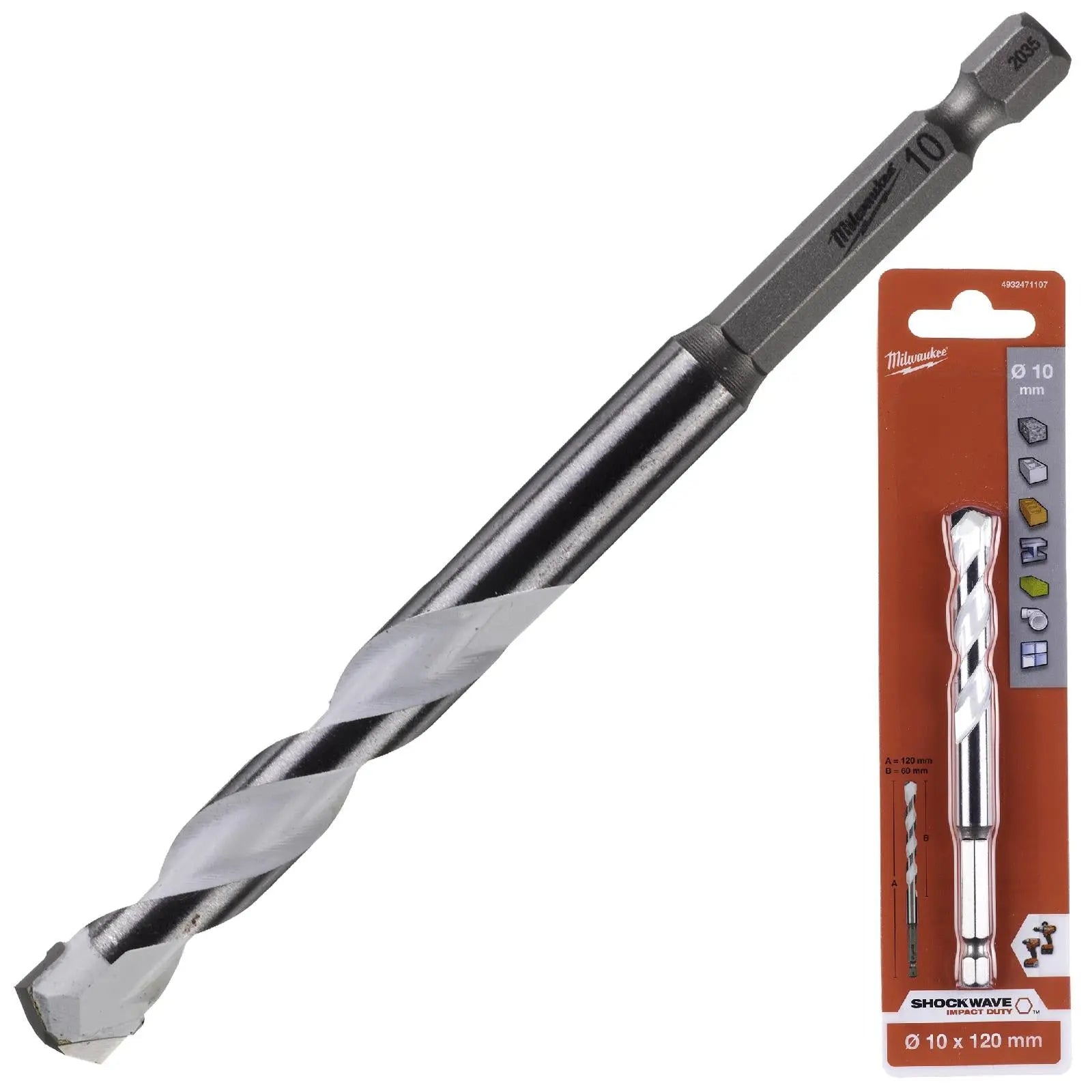 Milwaukee Multi Material Drill Bits Impact Rated TCT for Wood Metal Masonry 