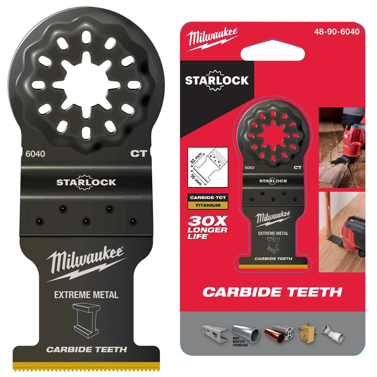 Milwaukee Multi Tool Multi Material Plunge Cut Cutting Blade 35mm Width x 32mm Length Starlock 