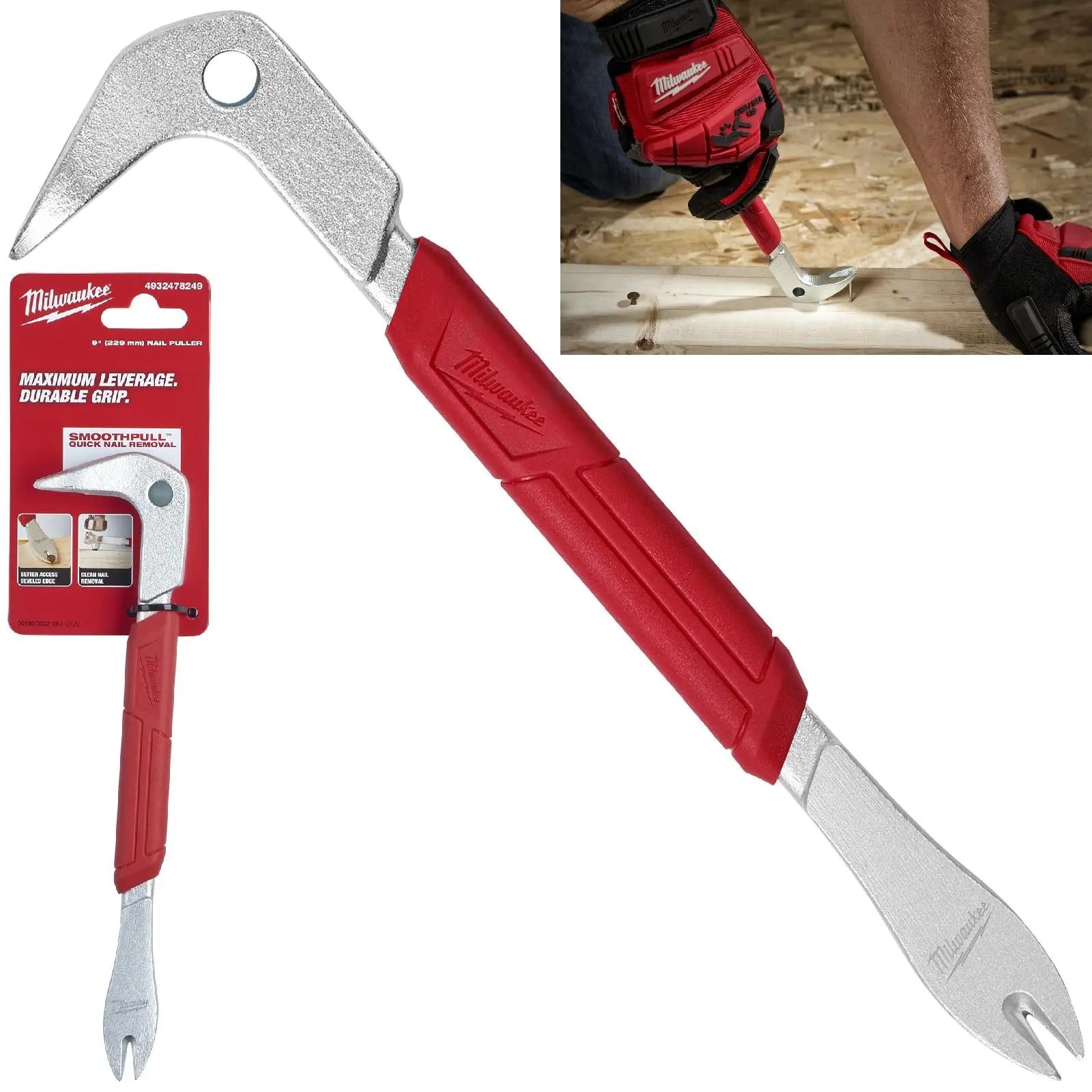 Milwaukee Nail Puller Pry Bar 9in 229mm 