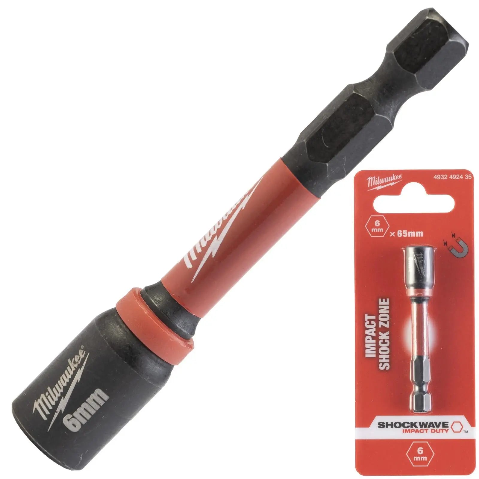 Milwaukee Nut Driver Magnetic Gen II SHOCKWAVE Impact Duty Individual  White Rose Tools