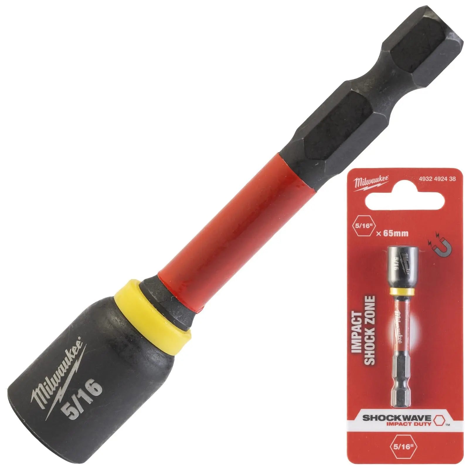 Milwaukee Nut Driver Magnetic Gen II SHOCKWAVE Impact Duty Individual  White Rose Tools