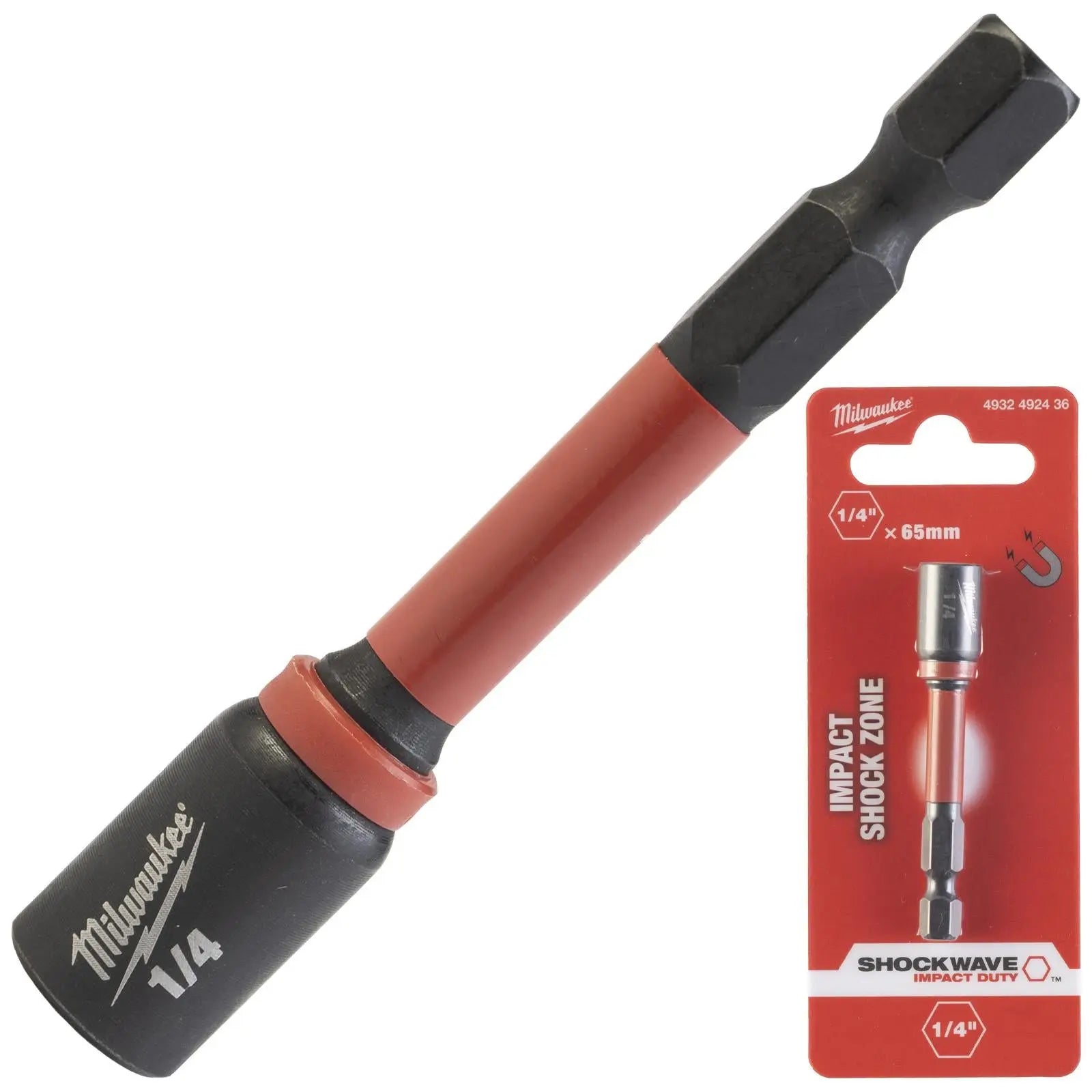 Milwaukee Nut Driver Magnetic Gen II SHOCKWAVE Impact Duty Individual  White Rose Tools