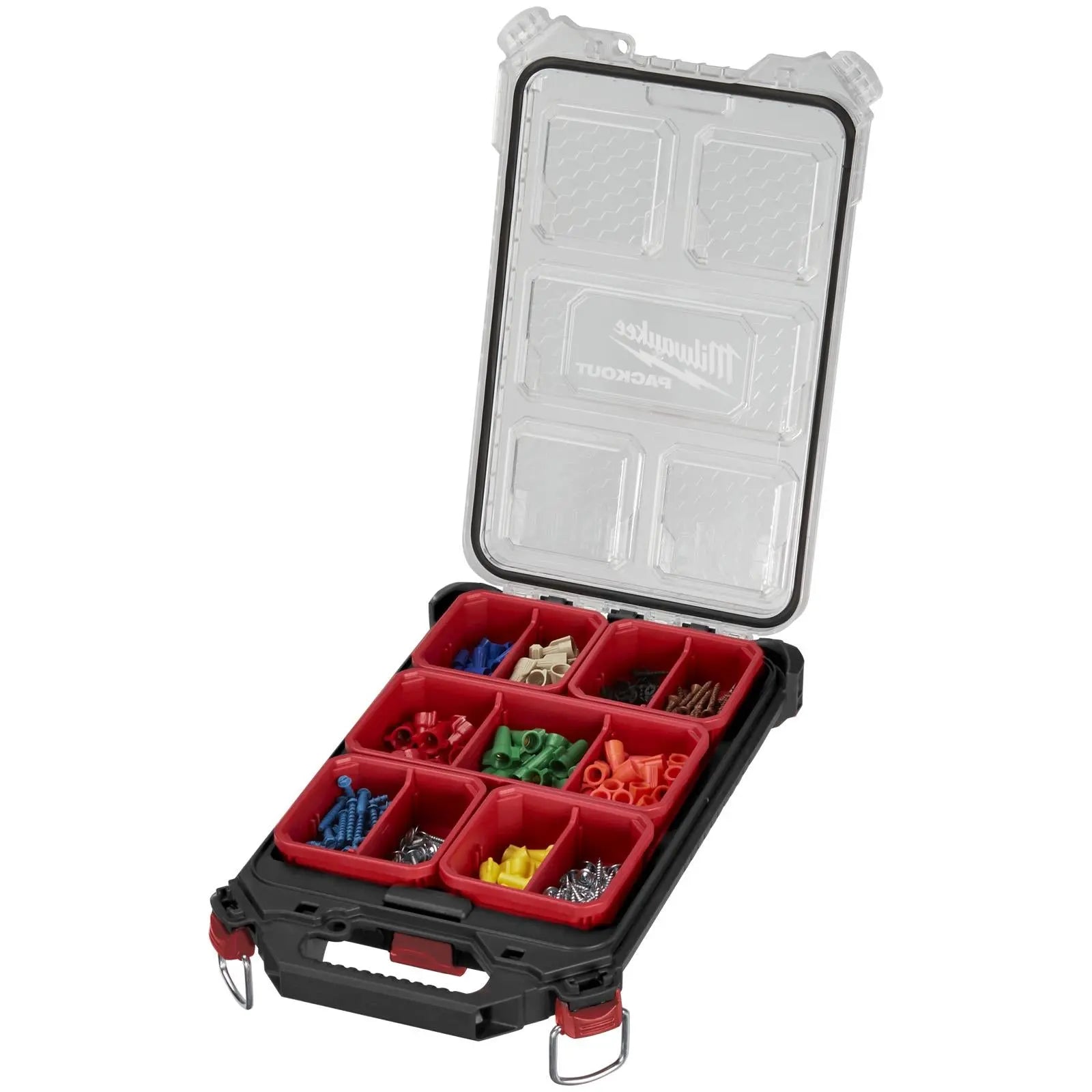 Milwaukee PACKOUT Compact Slim Organiser Tool Storage Case  White Rose Tools