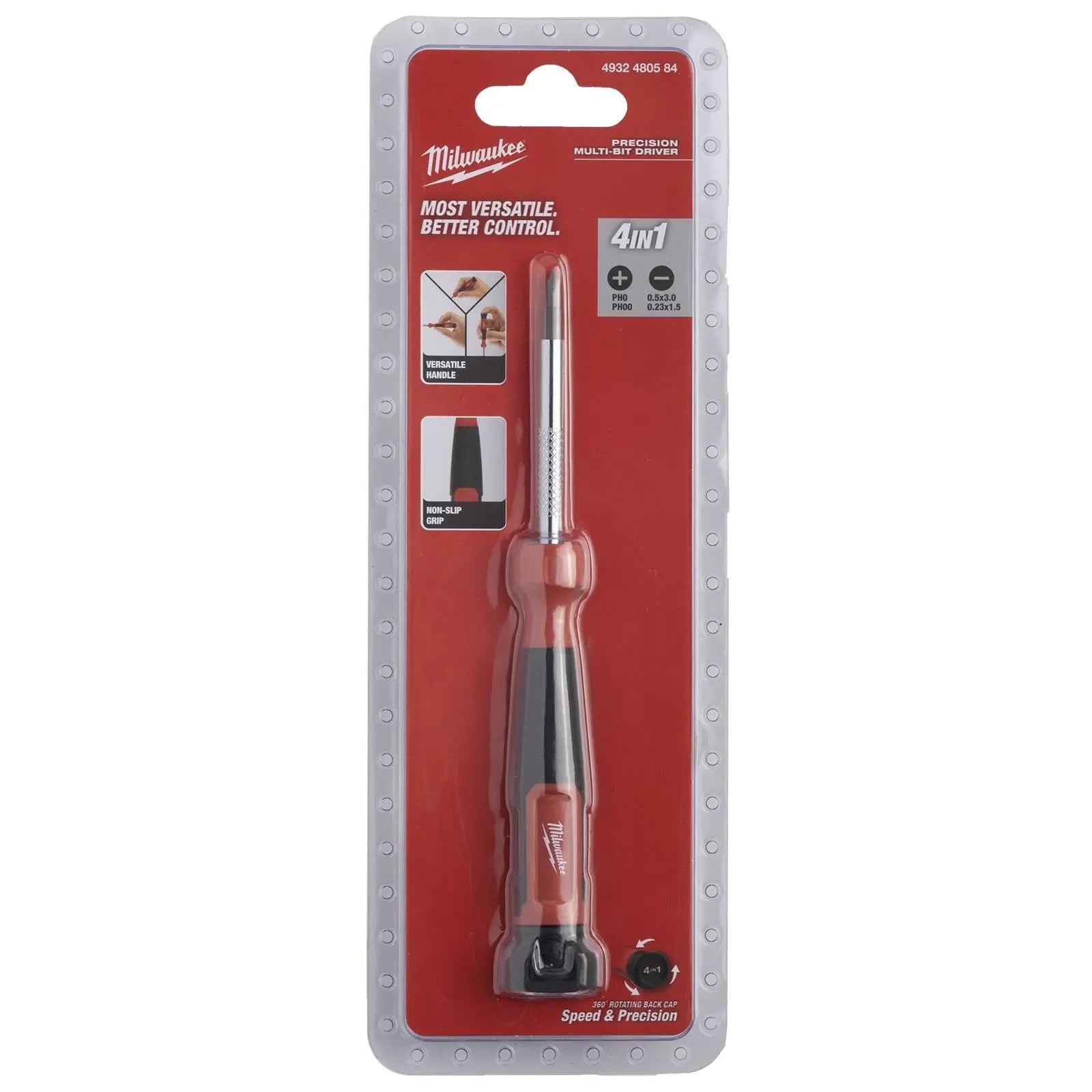 Milwaukee Precision Screwdriver Set 4 in 1 Multi Bit Phillips Slotted  White Rose Tools