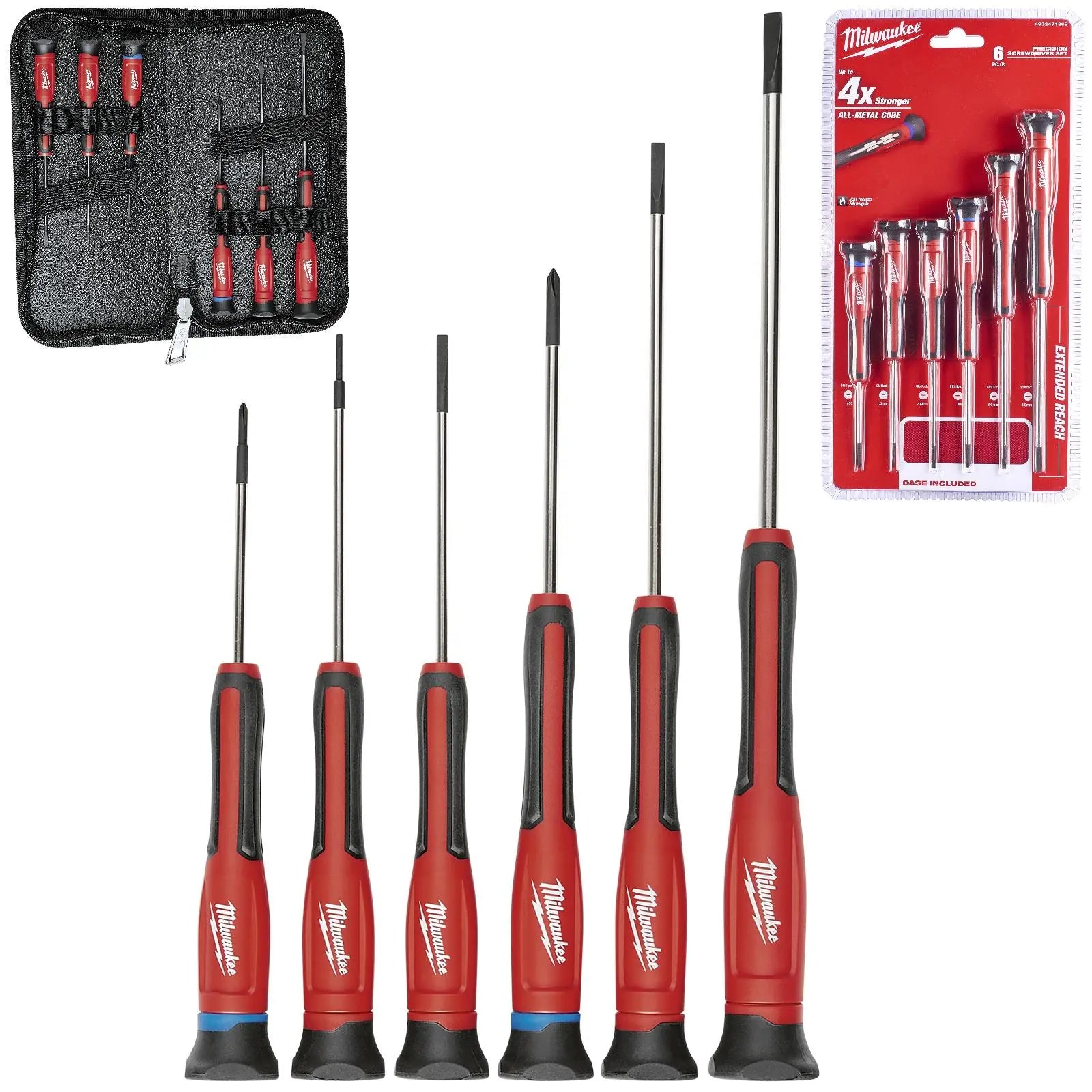 Milwaukee Precision Screwdriver Set 6 Piece Phillips Slotted 