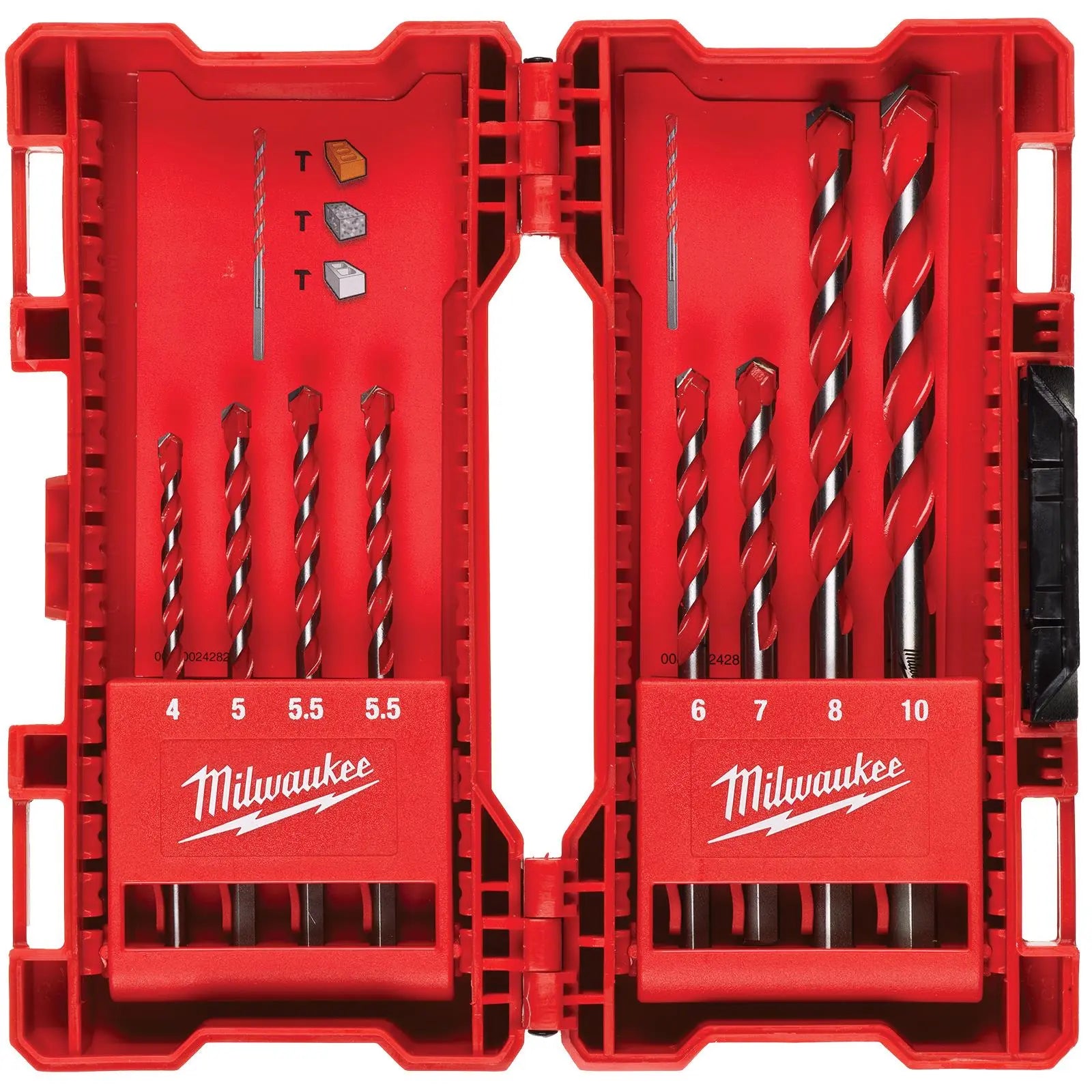 Milwaukee Premium Concrete Hammer Drill Bit Set 8 Piece 4-10mm 