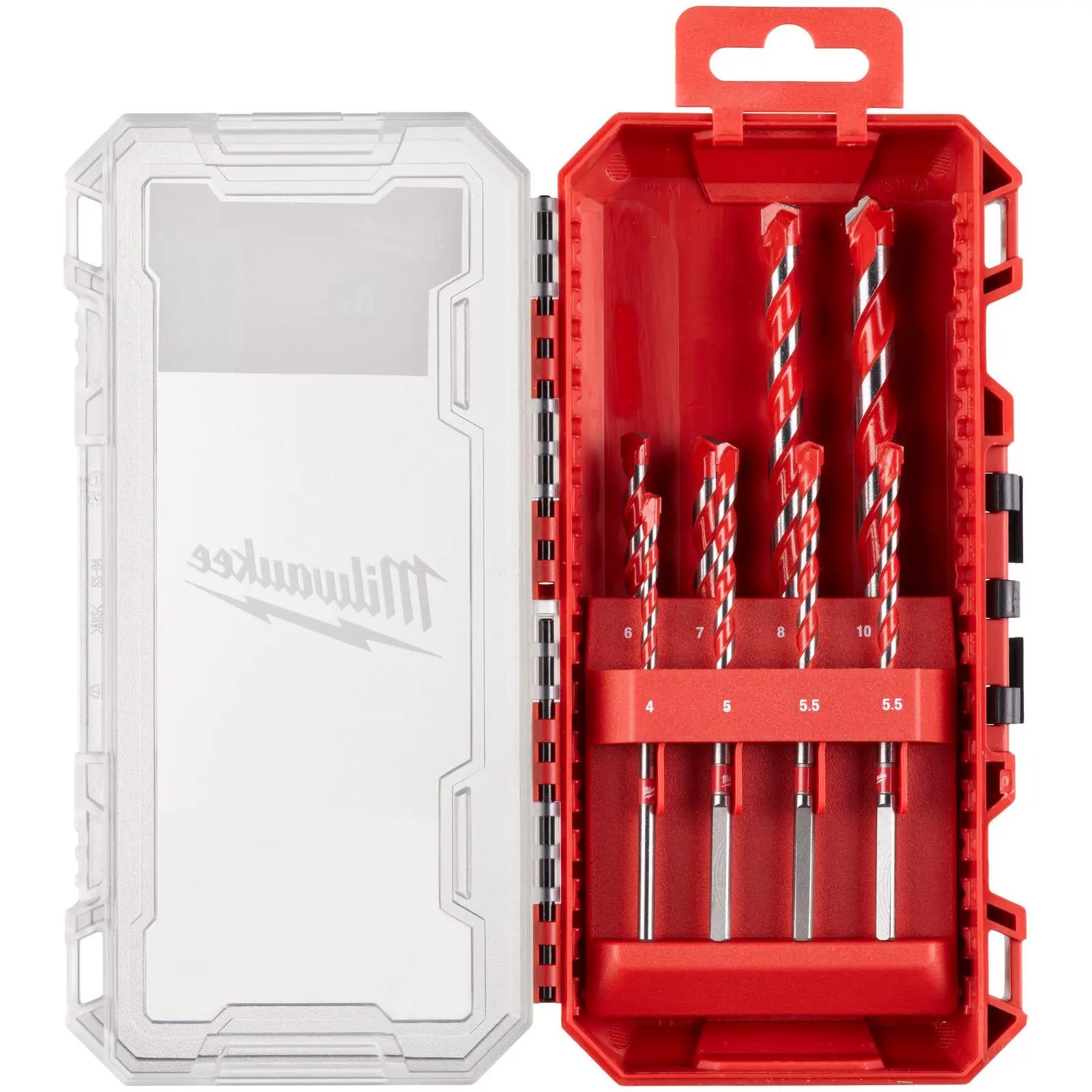 Milwaukee Premium Hammer Drill Bit Set Gen 2 PACKOUT Compatible Case 4-10mm 8 Pieces  White Rose Tools
