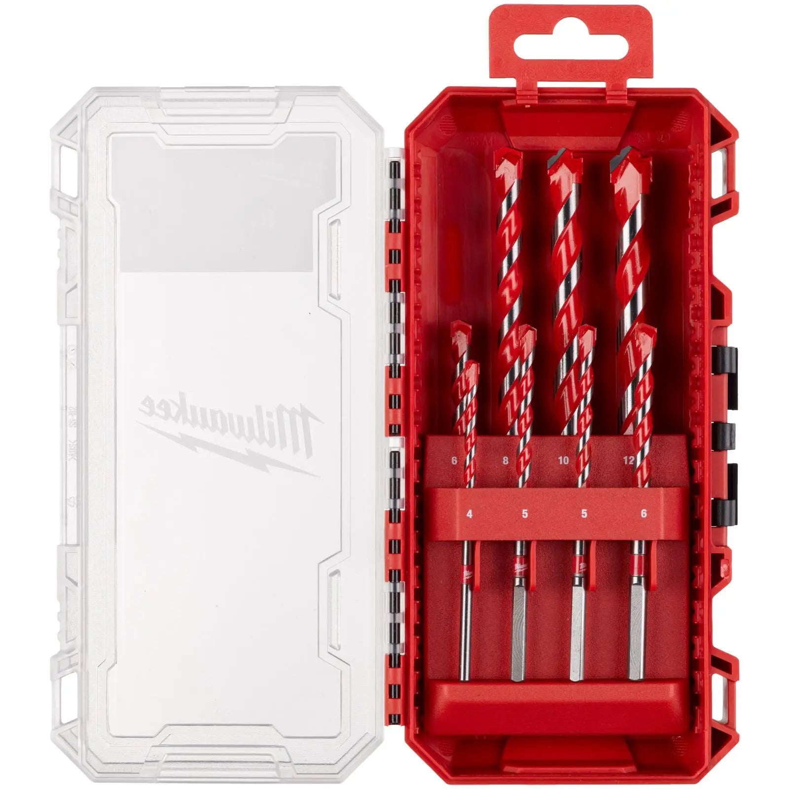 Milwaukee Premium Hammer Drill Bit Set Gen 2 PACKOUT Compatible Case 4-12mm 8 Pieces  White Rose Tools