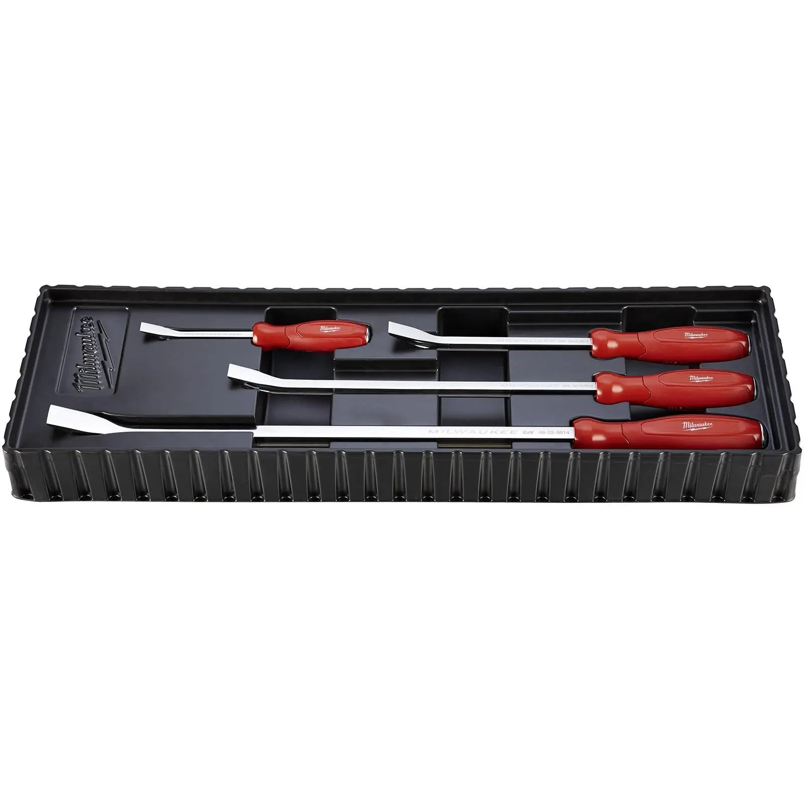 Milwaukee Pry Bar Set 4 Piece 200mm-600mm Hammer-Ready Strike Cap Tri-Lobe 