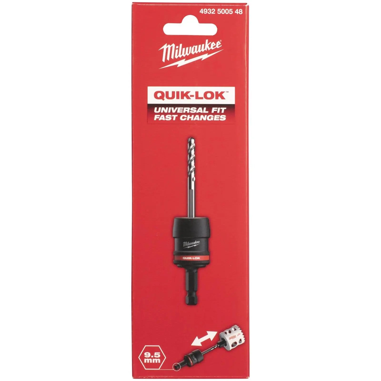 Milwaukee Quik-Lok Holesaw Arbor 9.5mm Hex Shank 14-30mm Hole Saws  White Rose Tools