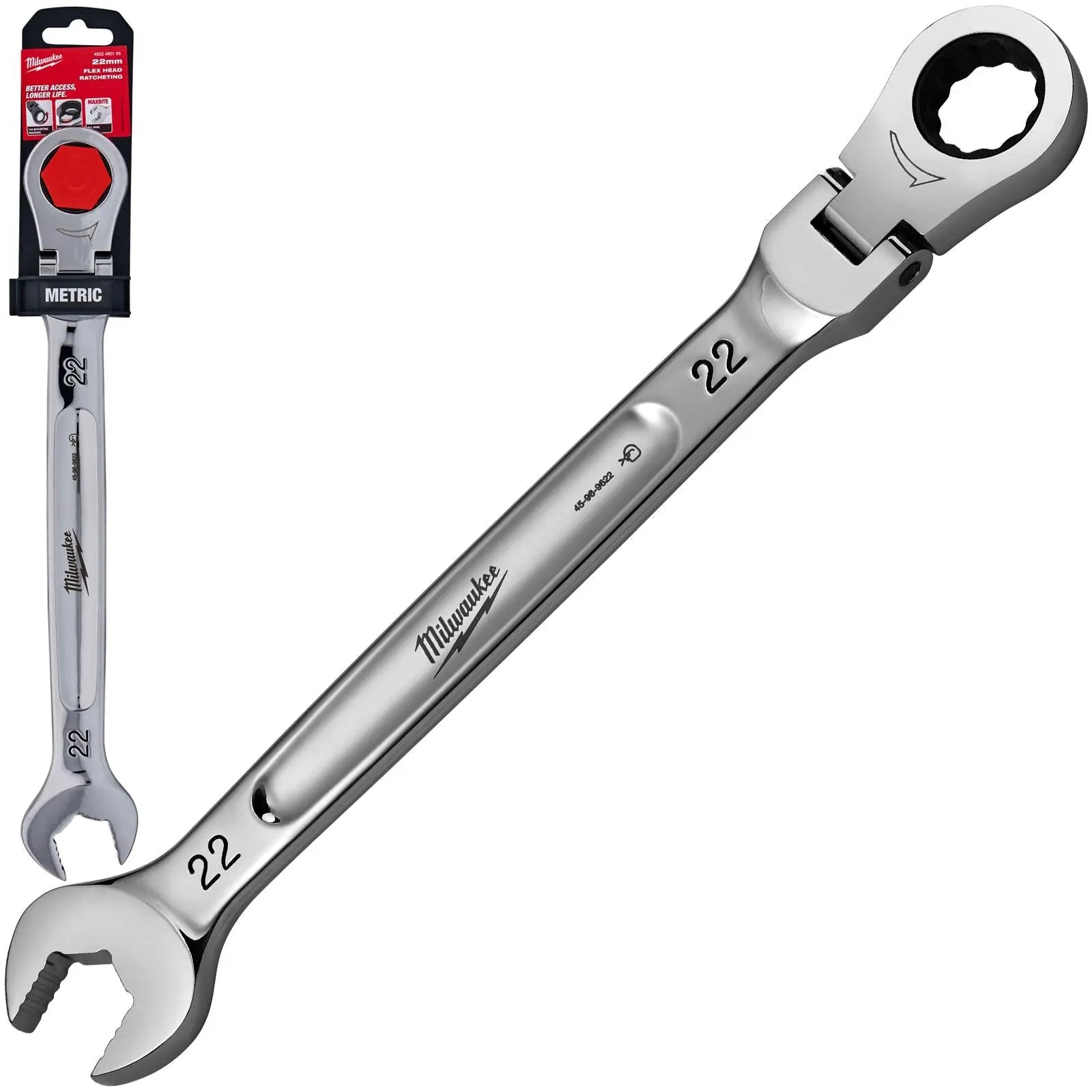 Milwaukee Ratchet Combination Spanner MAX BITE Flexible Head 