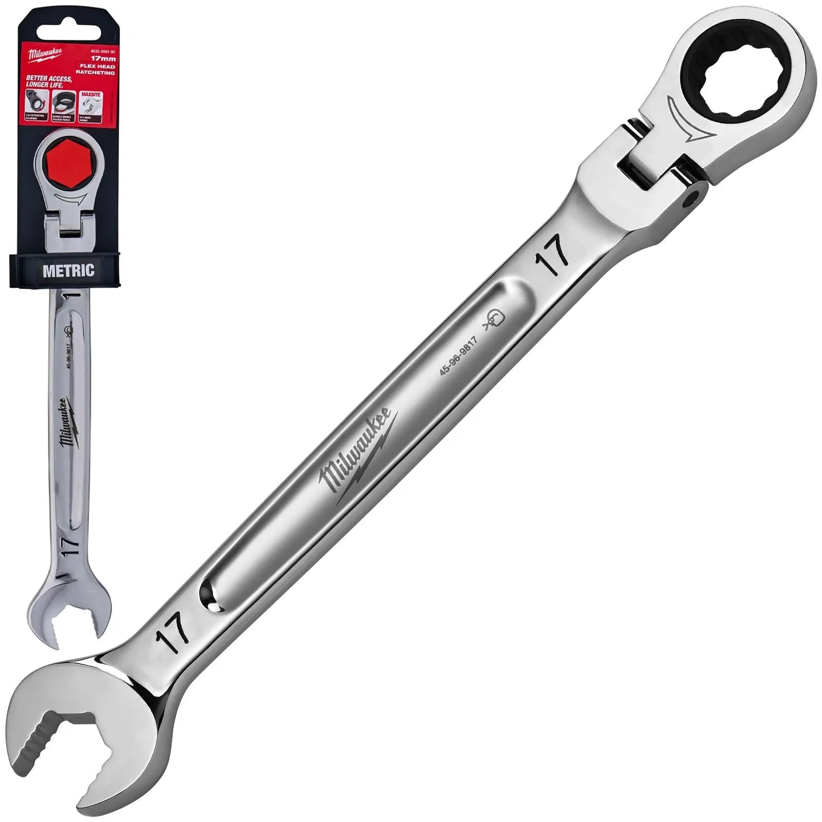 Milwaukee Ratchet Combination Spanner MAX BITE Flexible Head 