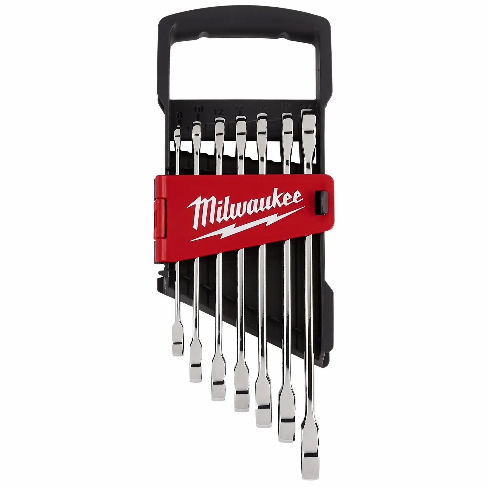 Milwaukee Ratchet Combination Spanner Set MAX BITE Fixed Head 7 Piece 8-17mm 