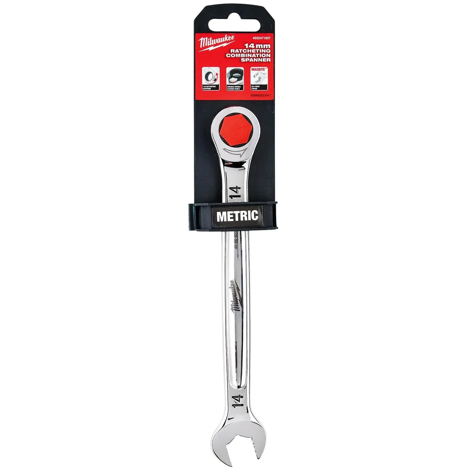 Milwaukee Ratchet Combination Spanners MAX BITE Fixed Head Open End Ring - Choose Size  White Rose Tools