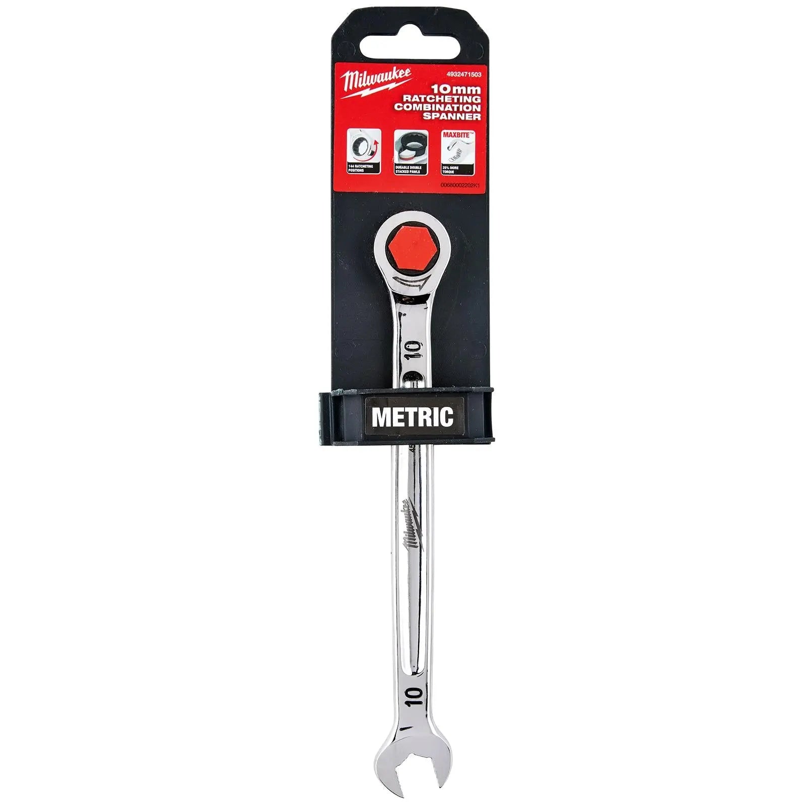 Milwaukee Ratchet Combination Spanners MAX BITE Fixed Head Open End Ring - Choose Size  White Rose Tools
