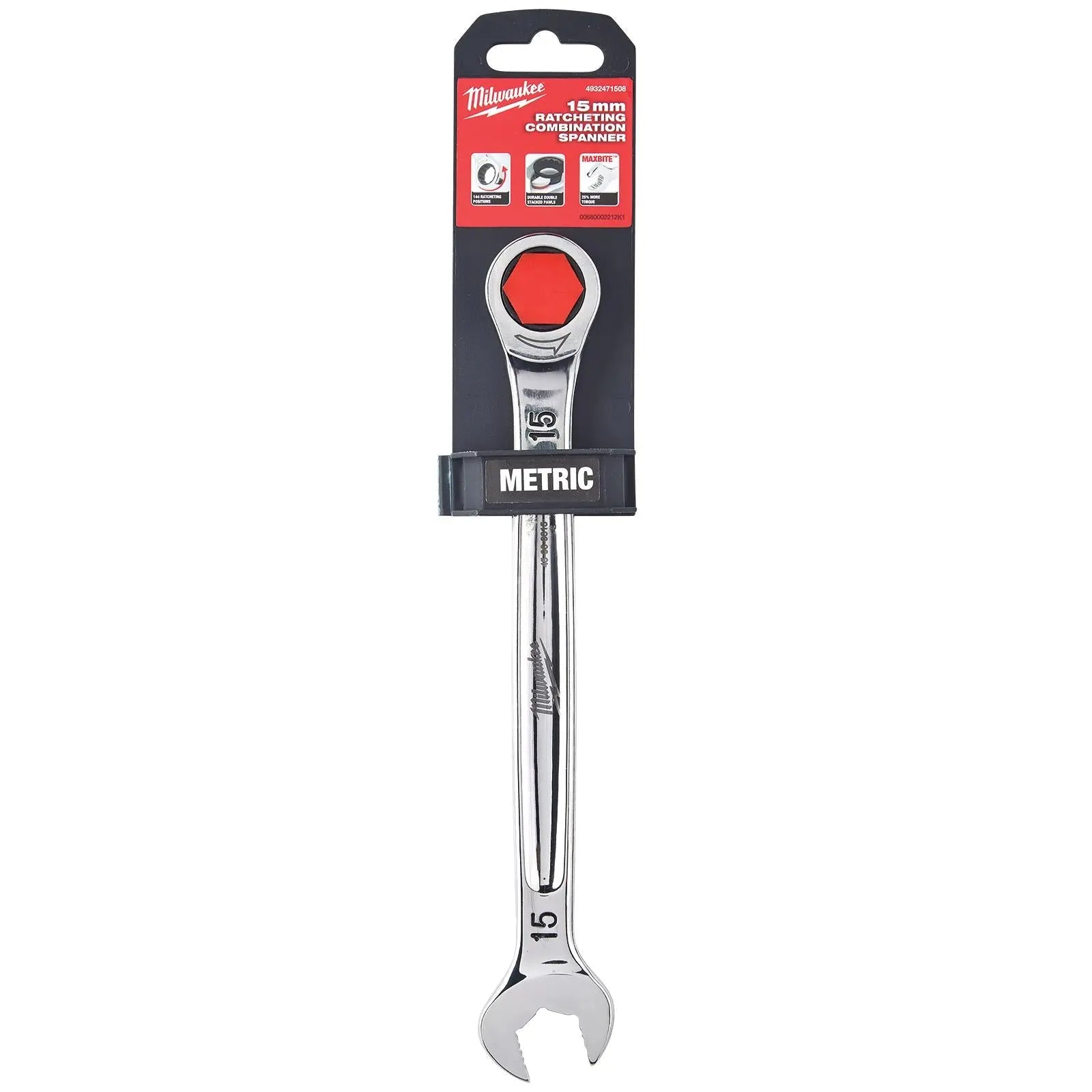 Milwaukee Ratchet Combination Spanners MAX BITE Fixed Head Open End Ring - Choose Size  White Rose Tools