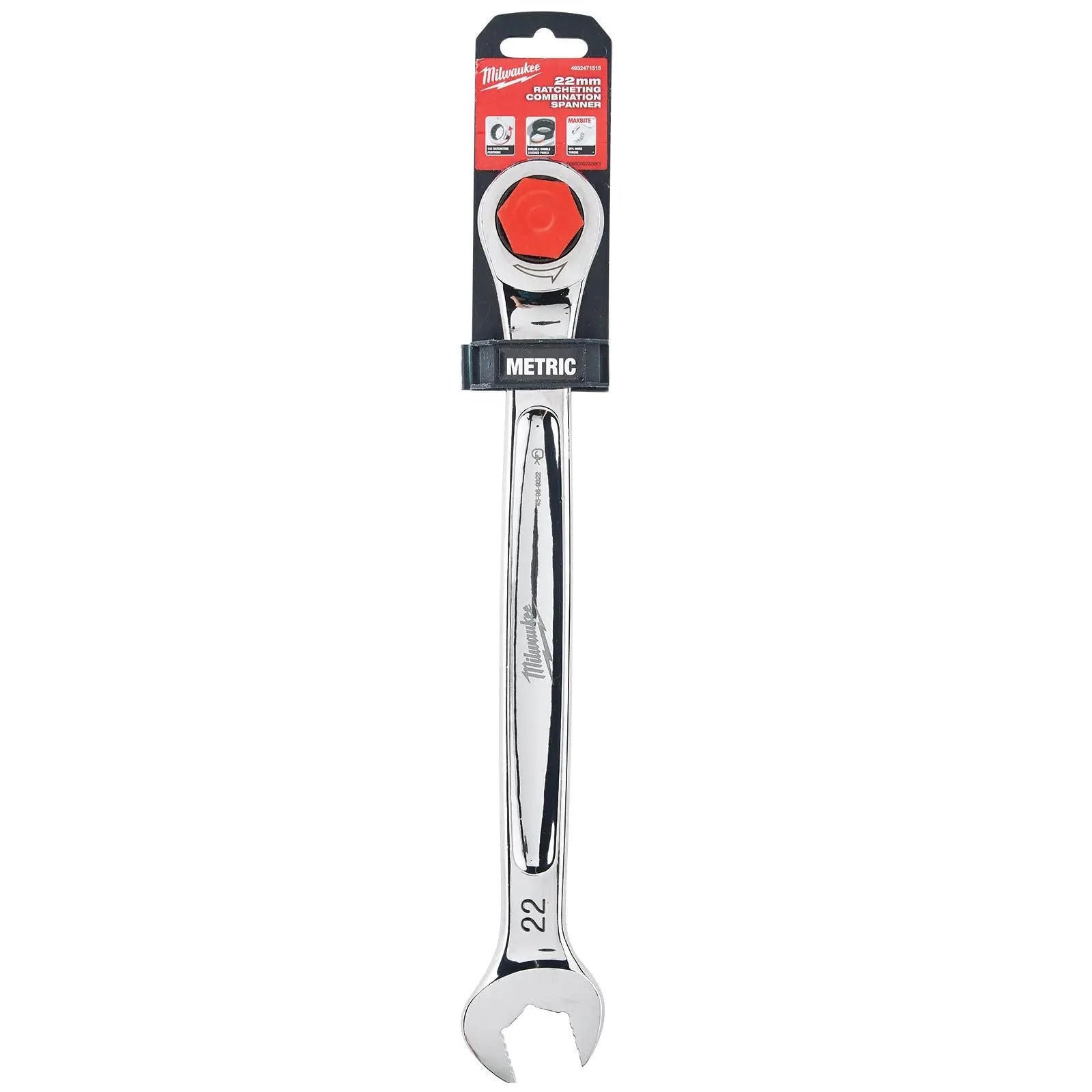 Milwaukee Ratchet Combination Spanners MAX BITE Fixed Head Open End Ring - Choose Size  White Rose Tools