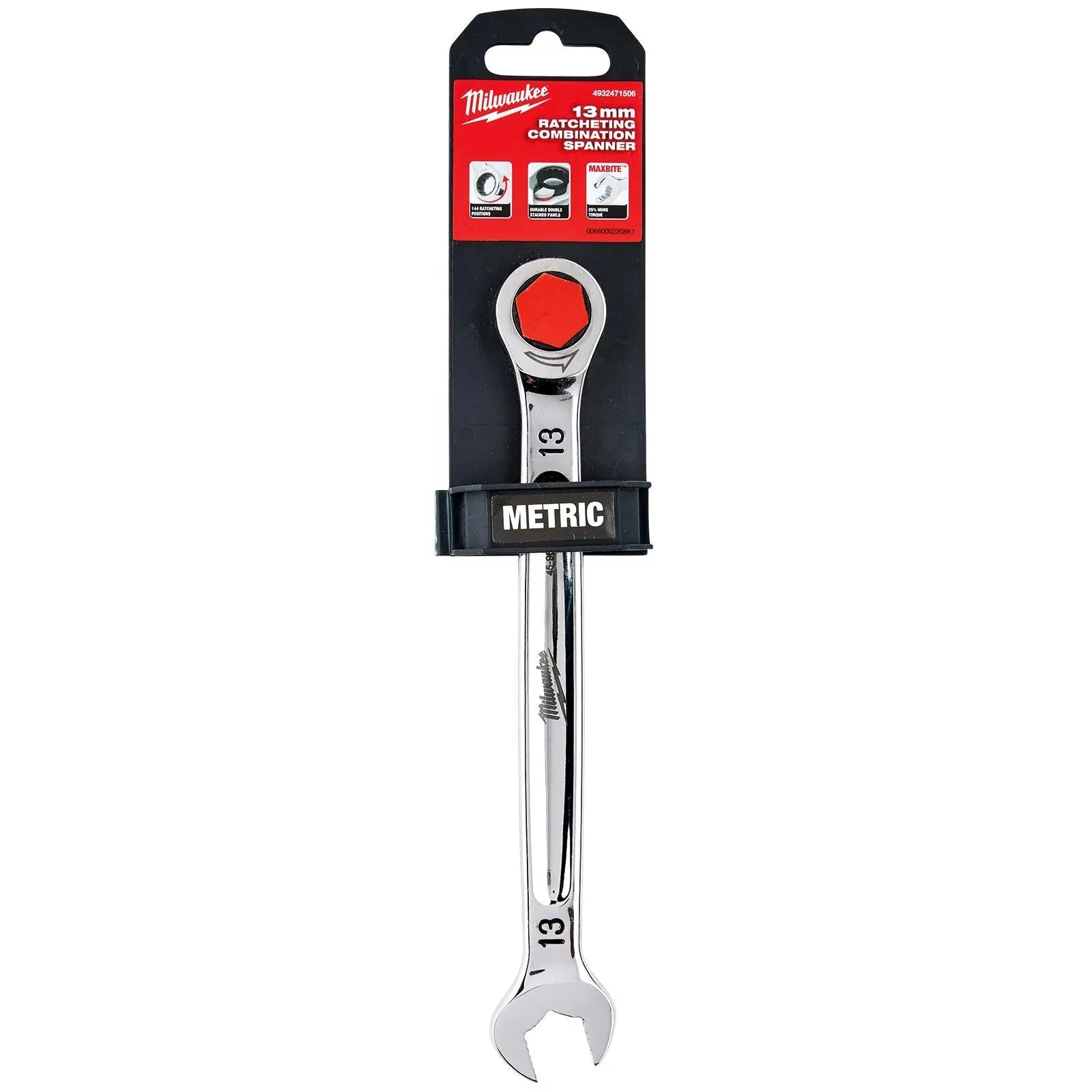 Milwaukee Ratchet Combination Spanners MAX BITE Fixed Head Open End Ring - Choose Size  White Rose Tools