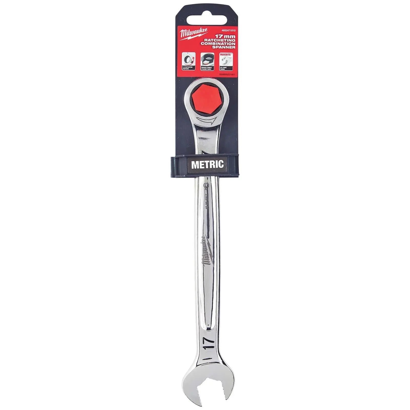 Milwaukee Ratchet Combination Spanners MAX BITE Fixed Head Open End Ring - Choose Size  White Rose Tools