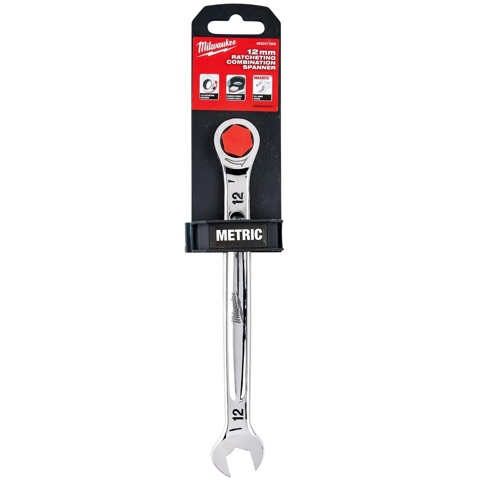 Milwaukee Ratchet Combination Spanners MAX BITE Fixed Head Open End Ring - Choose Size  White Rose Tools