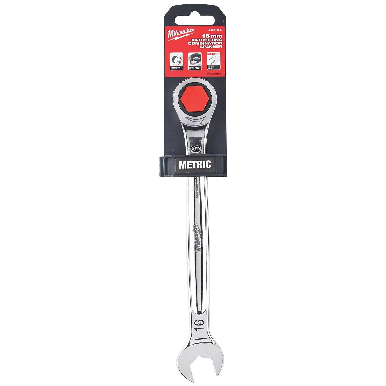 Milwaukee Ratchet Combination Spanners MAX BITE Fixed Head Open End Ring - Choose Size  White Rose Tools