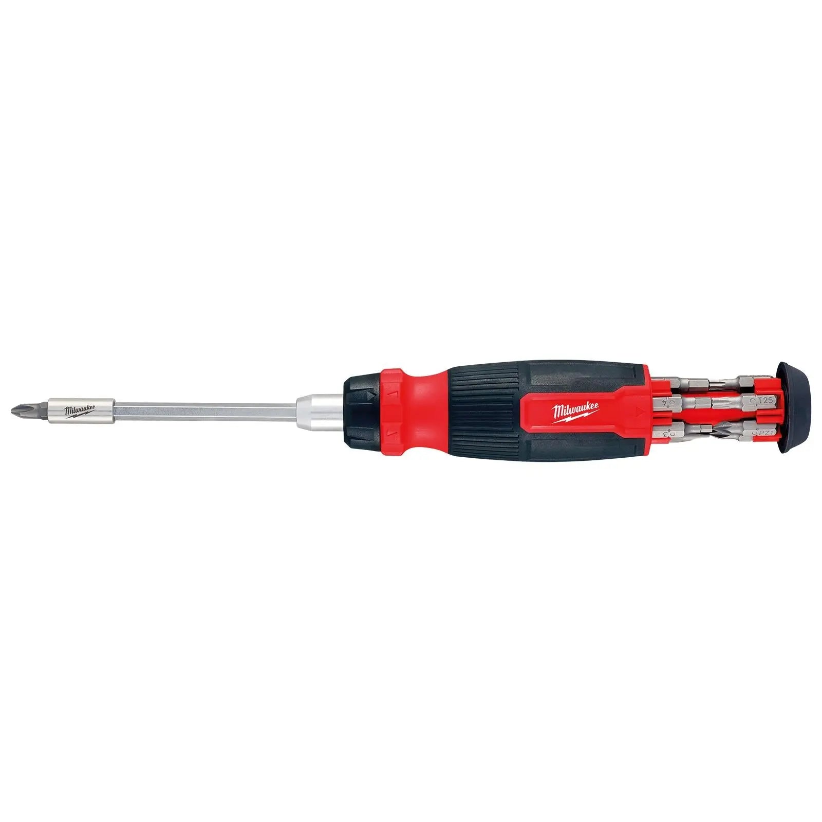 Milwaukee Ratchet Screwdriver Set 14 in 1 Multi Bit Pozi Phillips Torx Slotted Hex  White Rose Tools