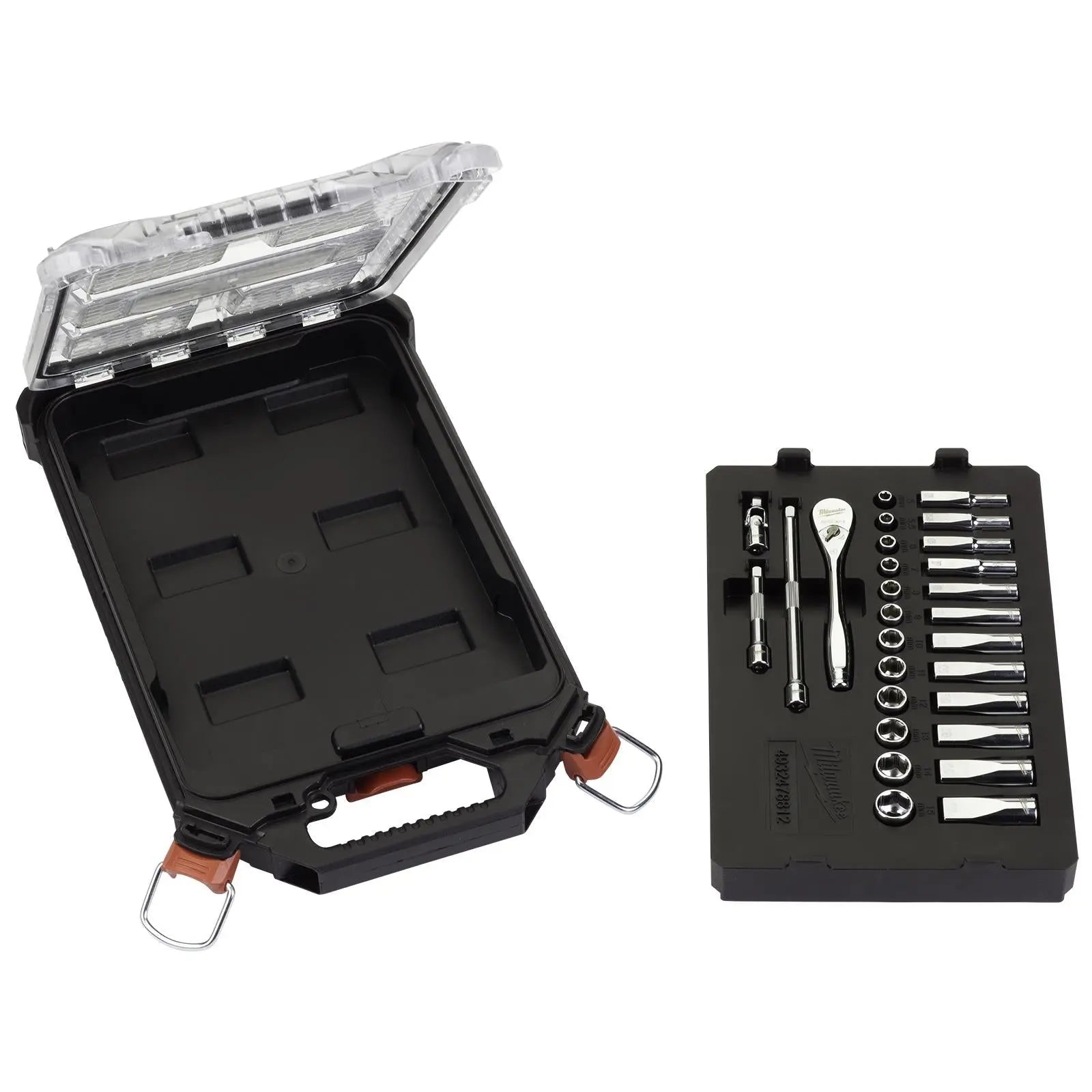 Milwaukee Ratchet and Socket Set 1/4" Drive 28 Piece Packout Compact Slim Organiser 