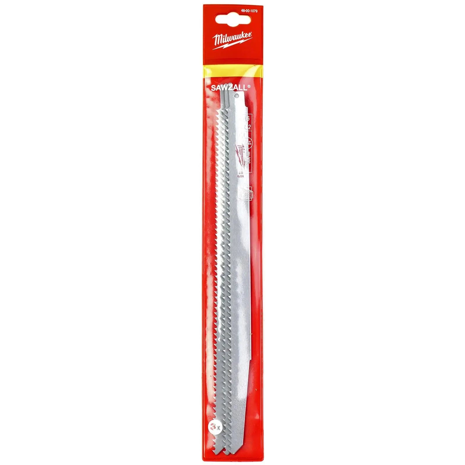 Milwaukee Reciprocating Saw Blade Sawzall 300mm 6 TPI 3 Pack Wood S1344D 