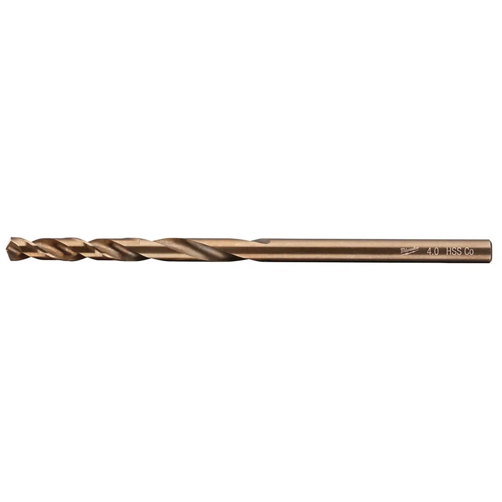 Milwaukee Red Cobalt Metal Drill Bits HSS-G 4.0mm x 75mm 10 Pack DIN338  White Rose Tools