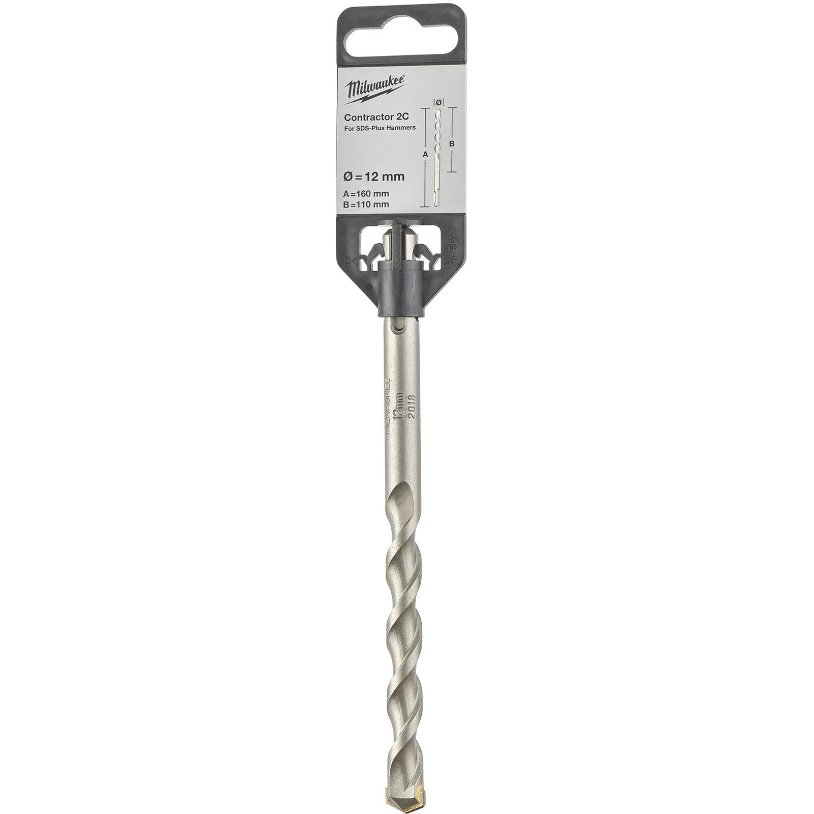 Milwaukee SDS Plus Contractor Hammer Drill Bits 2 Cut 