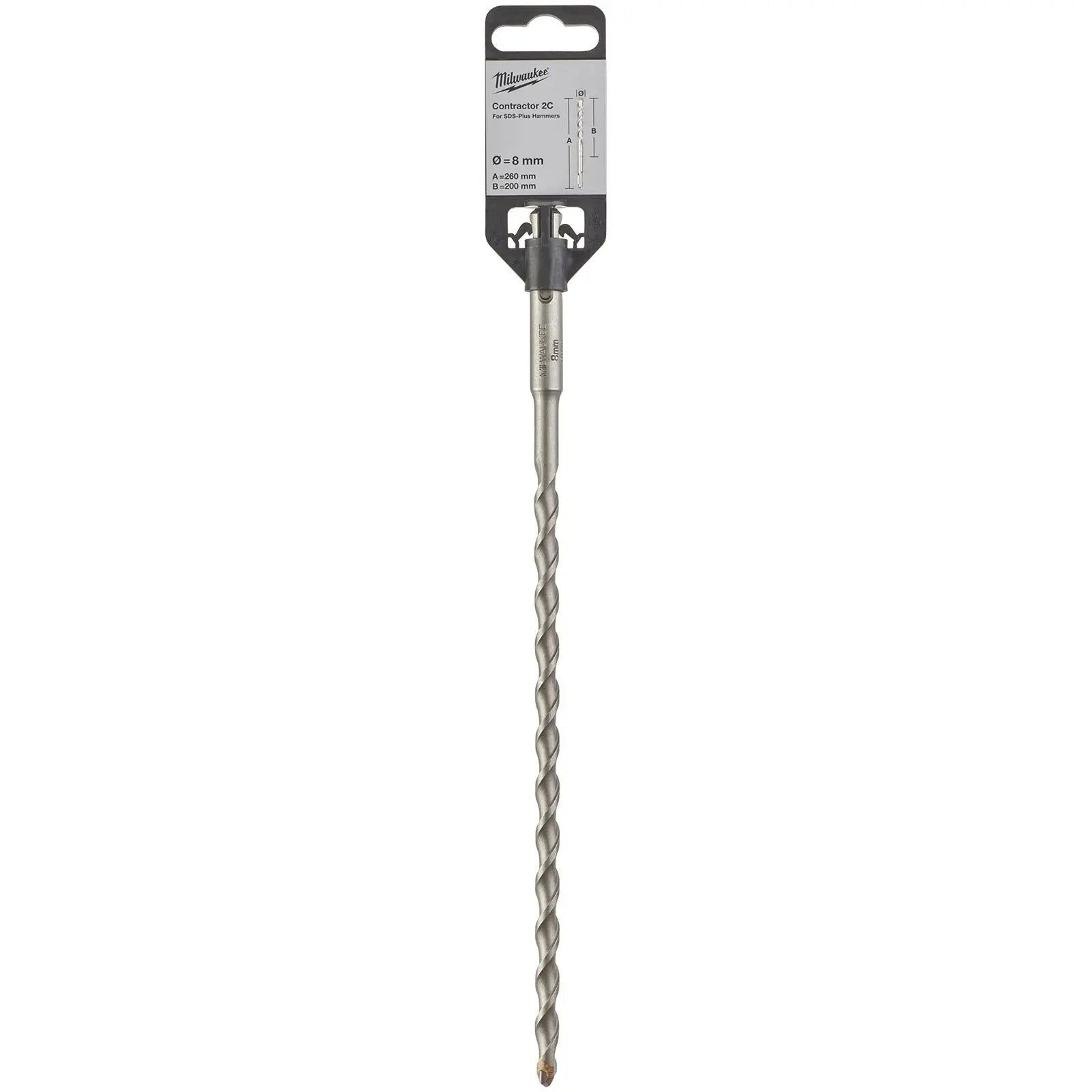 Milwaukee SDS Plus Contractor Hammer Drill Bits 2 Cut 