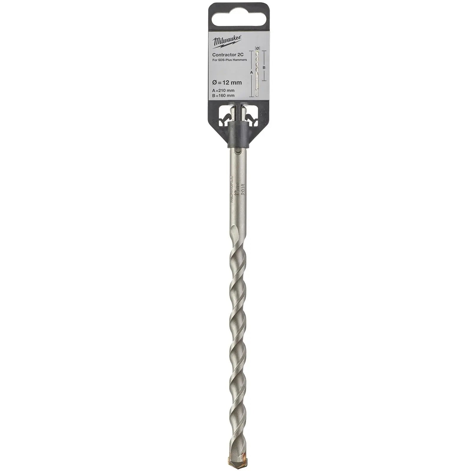 Milwaukee SDS Plus Contractor Hammer Drill Bits 2 Cut 
