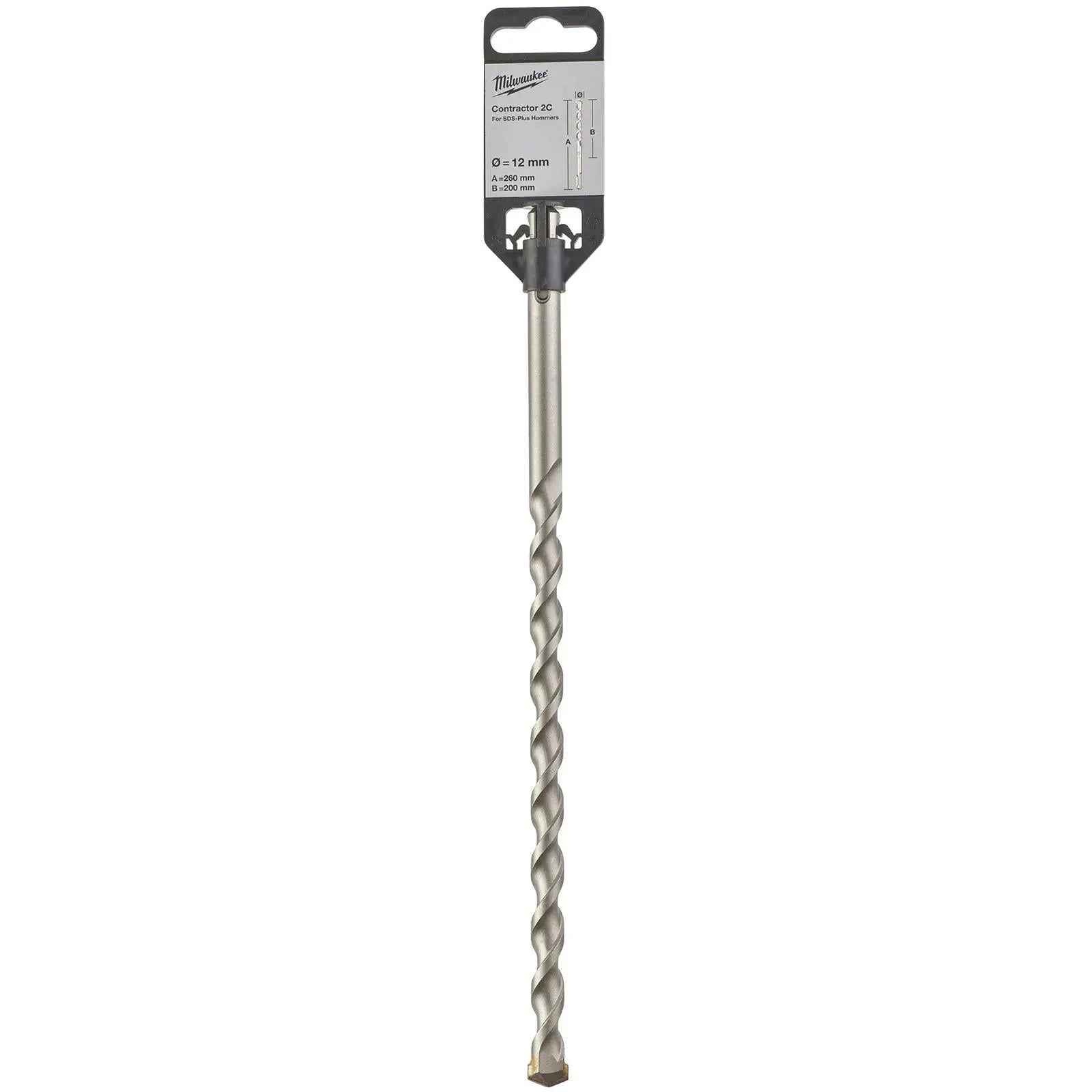 Milwaukee SDS Plus Contractor Hammer Drill Bits 2 Cut 