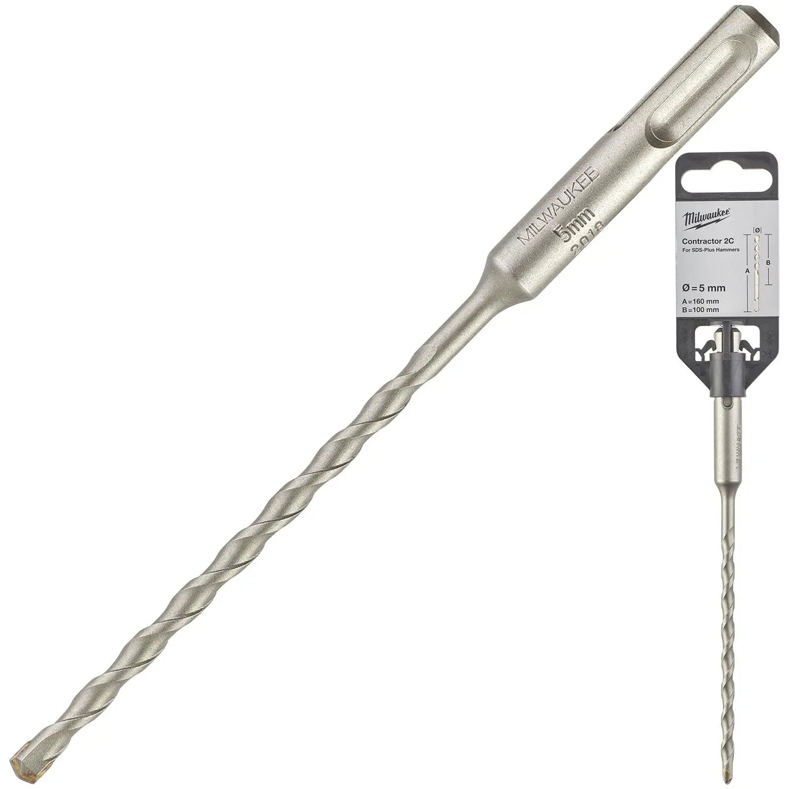 Milwaukee SDS Plus Contractor Hammer Drill Bits 2 Cut 