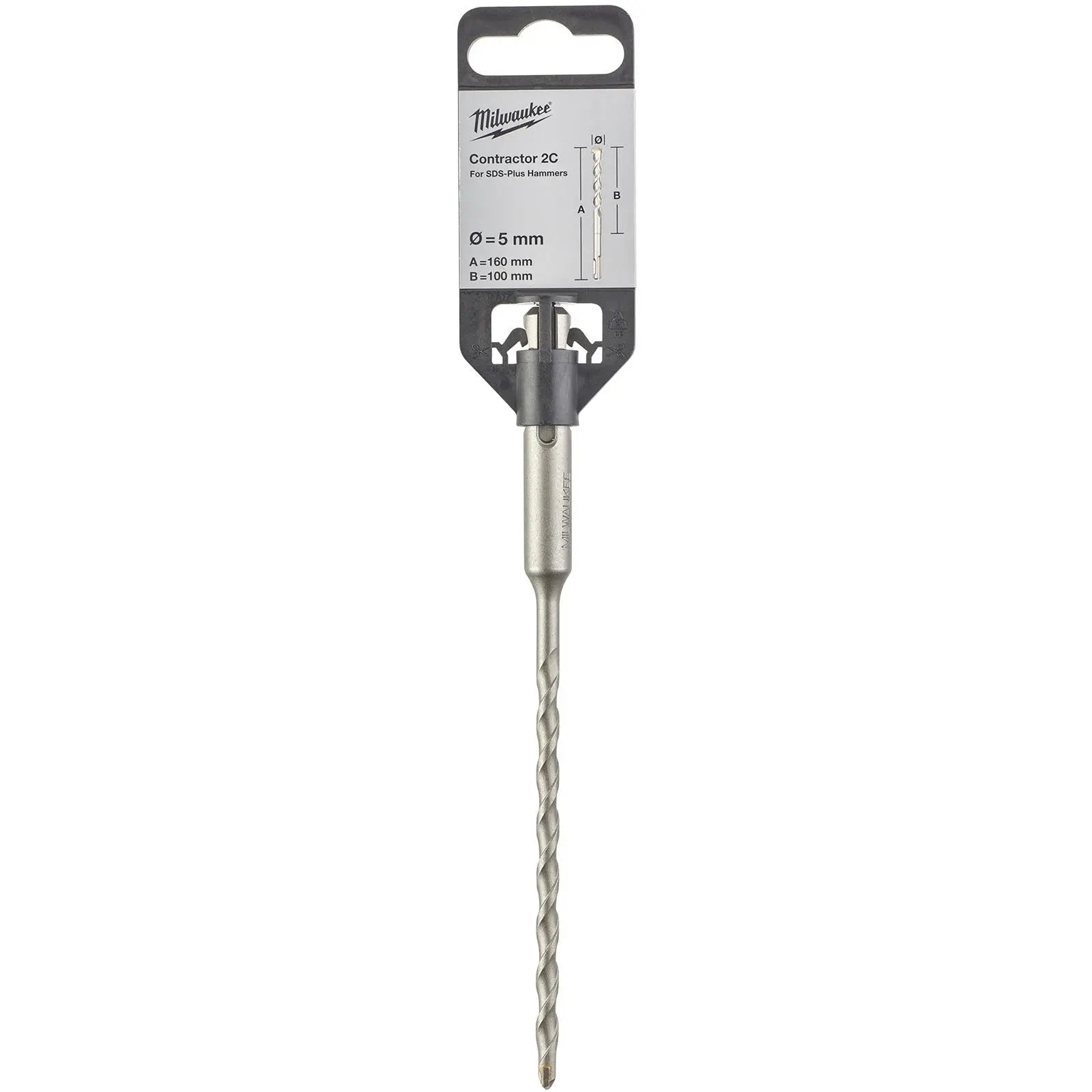 Milwaukee SDS Plus Contractor Hammer Drill Bits 2 Cut 
