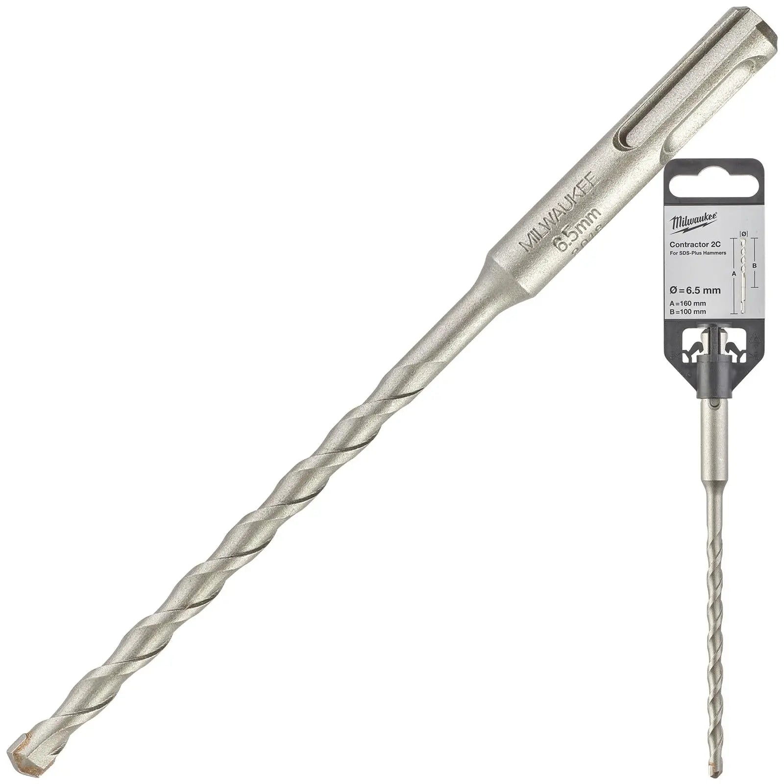 Milwaukee SDS Plus Contractor Hammer Drill Bits 2 Cut 